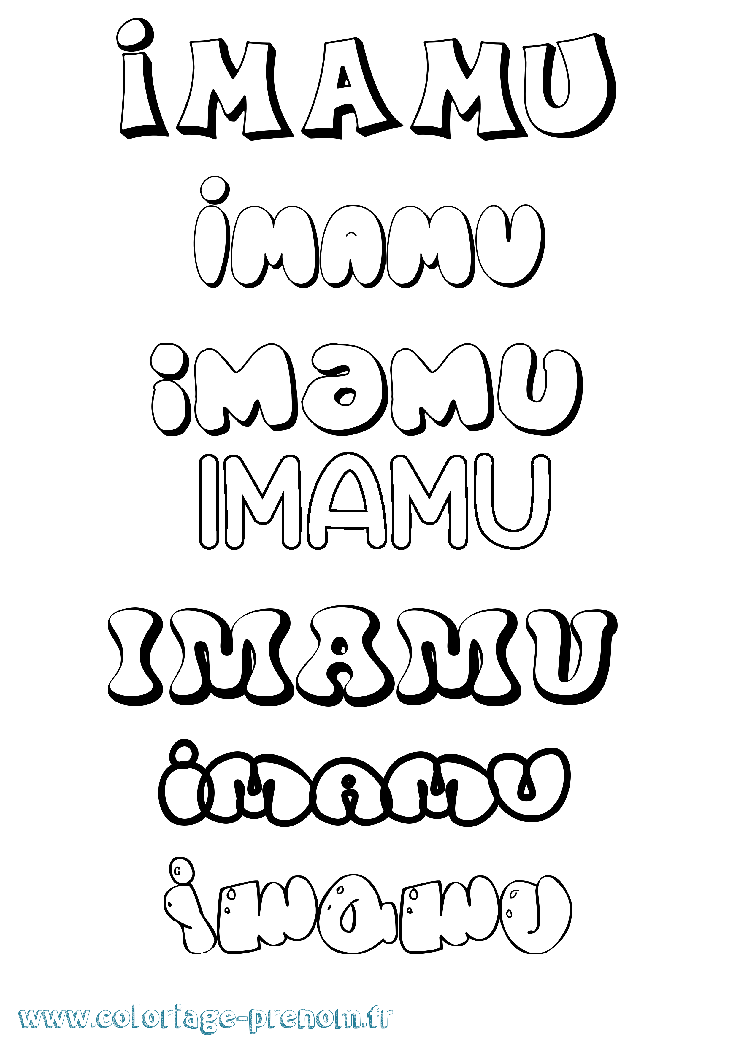 Coloriage Imamu Bubble Coloriage prénom Imamu Bubble