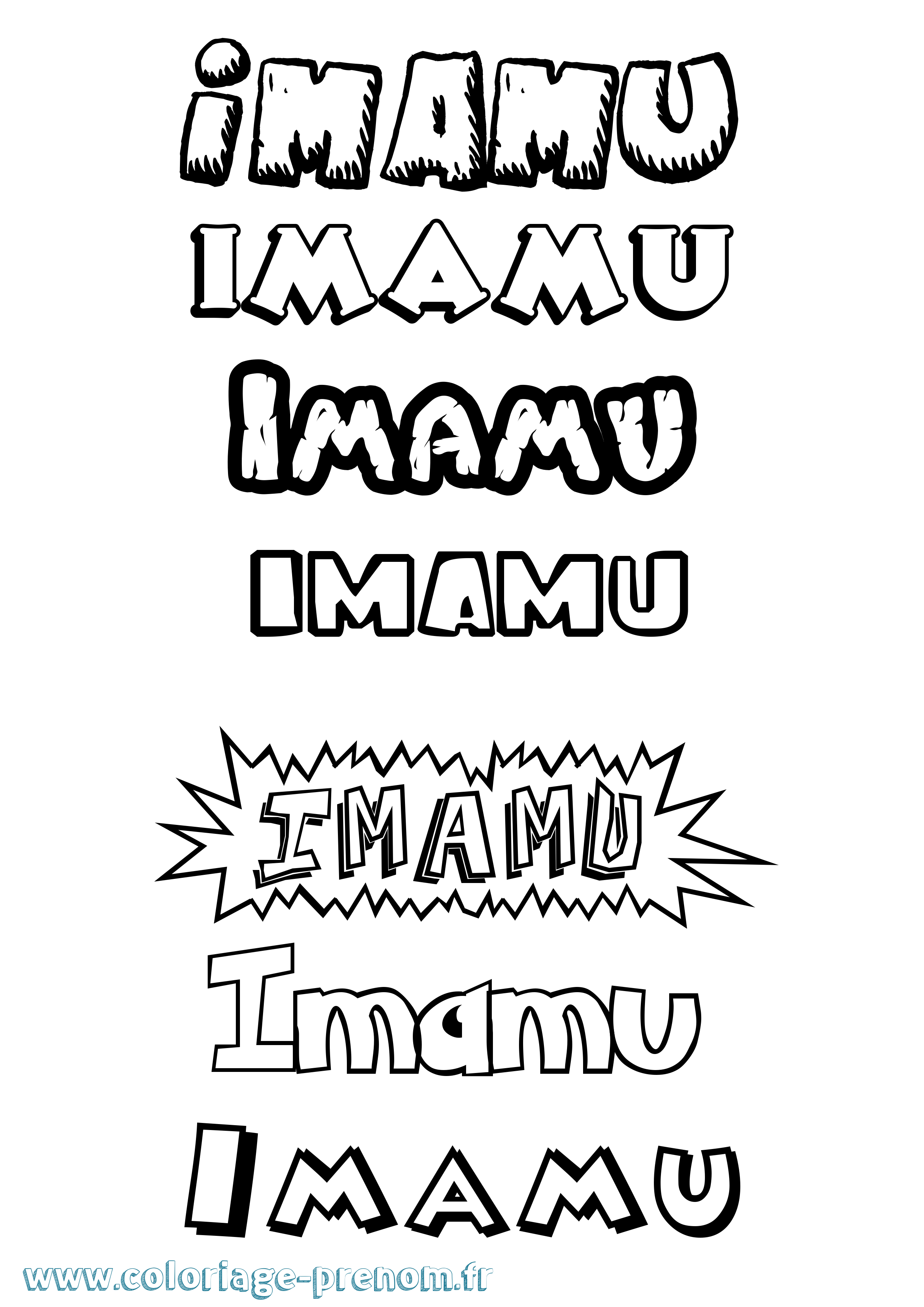 Coloriage Imamu Dessin Animé Coloriage prénom Imamu Dessin Animé