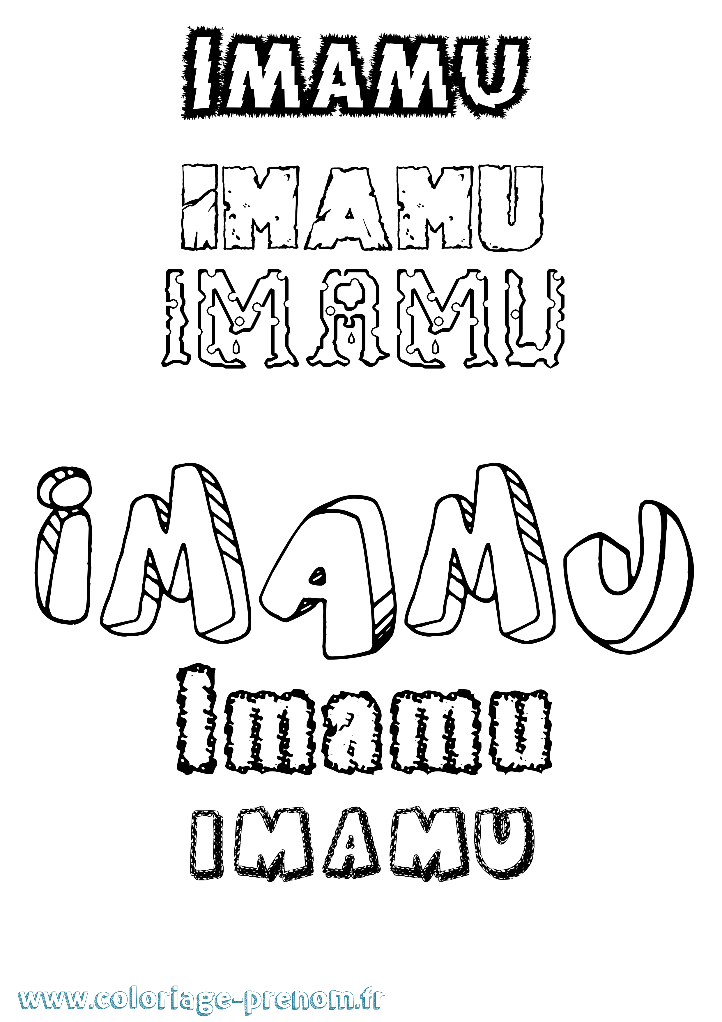 Coloriage Imamu Destructuré Coloriage prénom Imamu Destructuré