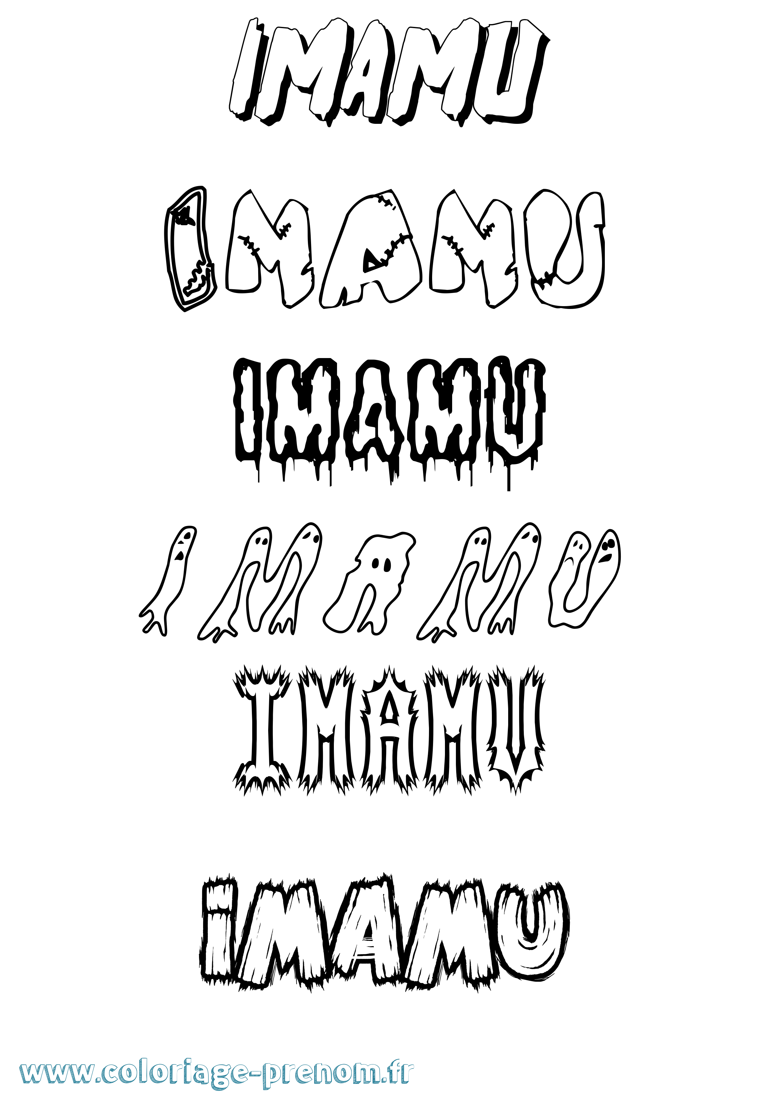 Coloriage Imamu Frisson Coloriage prénom Imamu Frisson