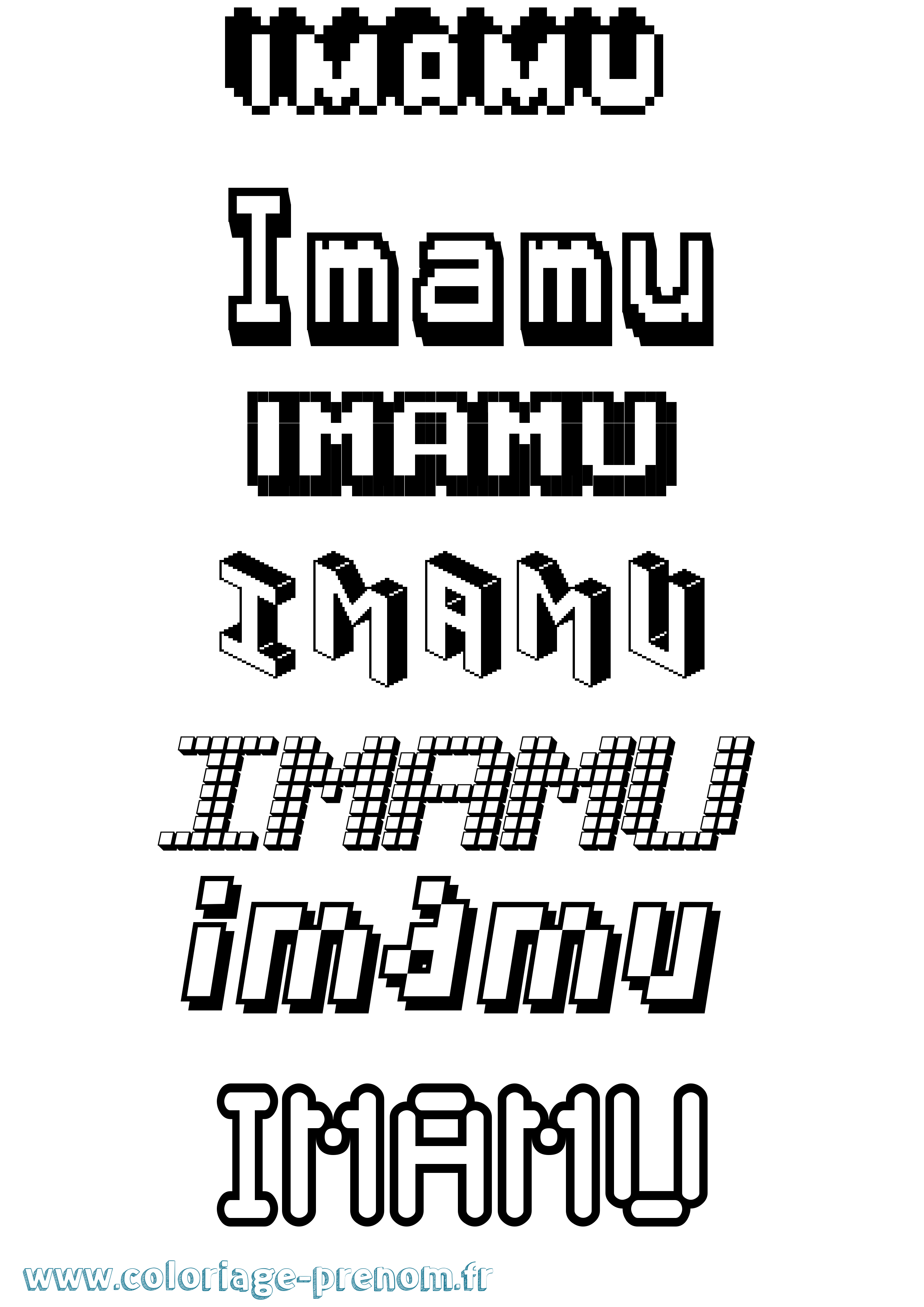 Coloriage Imamu Pixel Coloriage prénom Imamu Pixel
