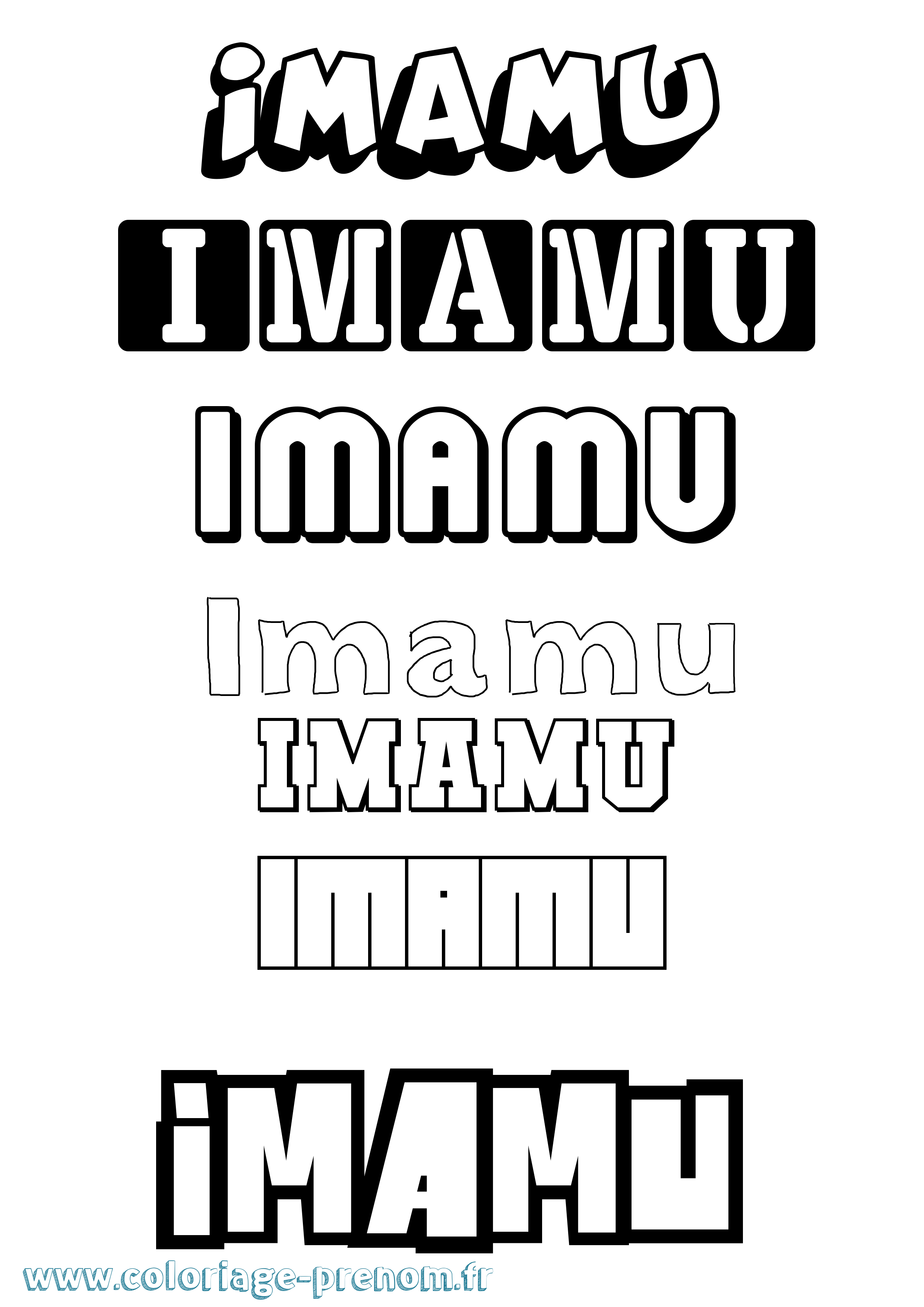 Coloriage Imamu Simple Coloriage prénom Imamu Simple