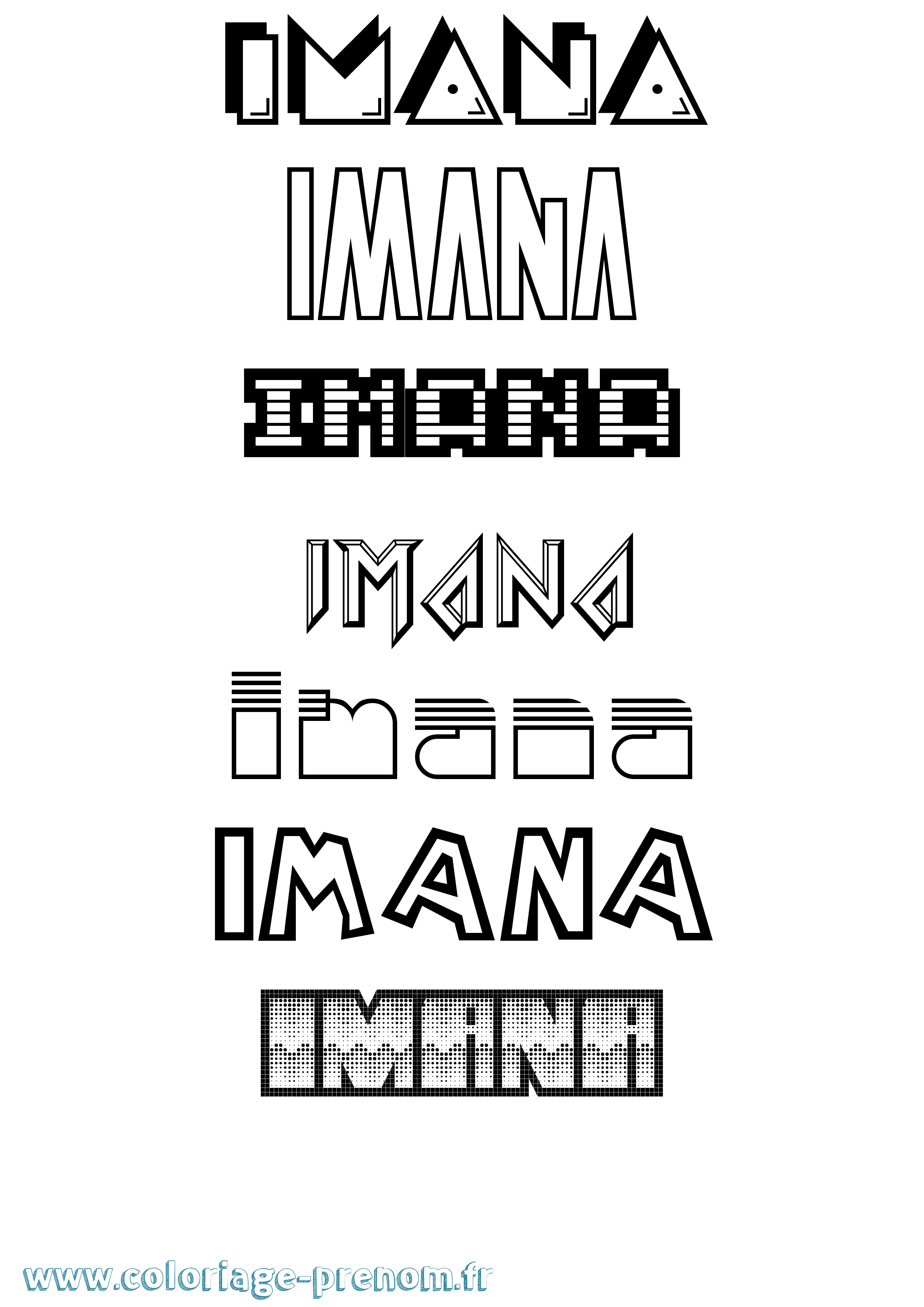 Coloriage Imana Jeux Vidéos Coloriage prénom Imana Jeux Vidéos