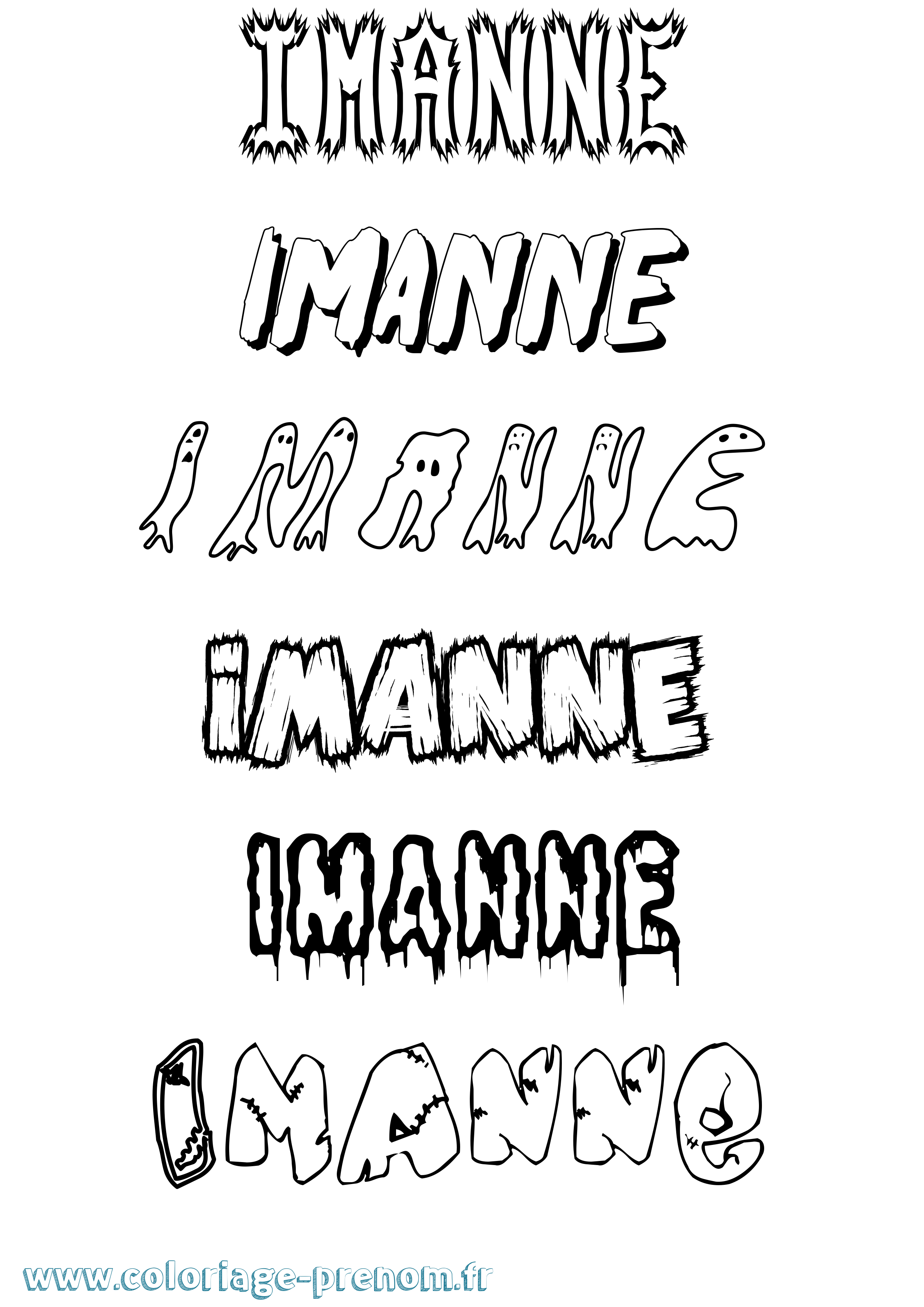 Coloriage Imanne Frisson Coloriage prénom Imanne Frisson
