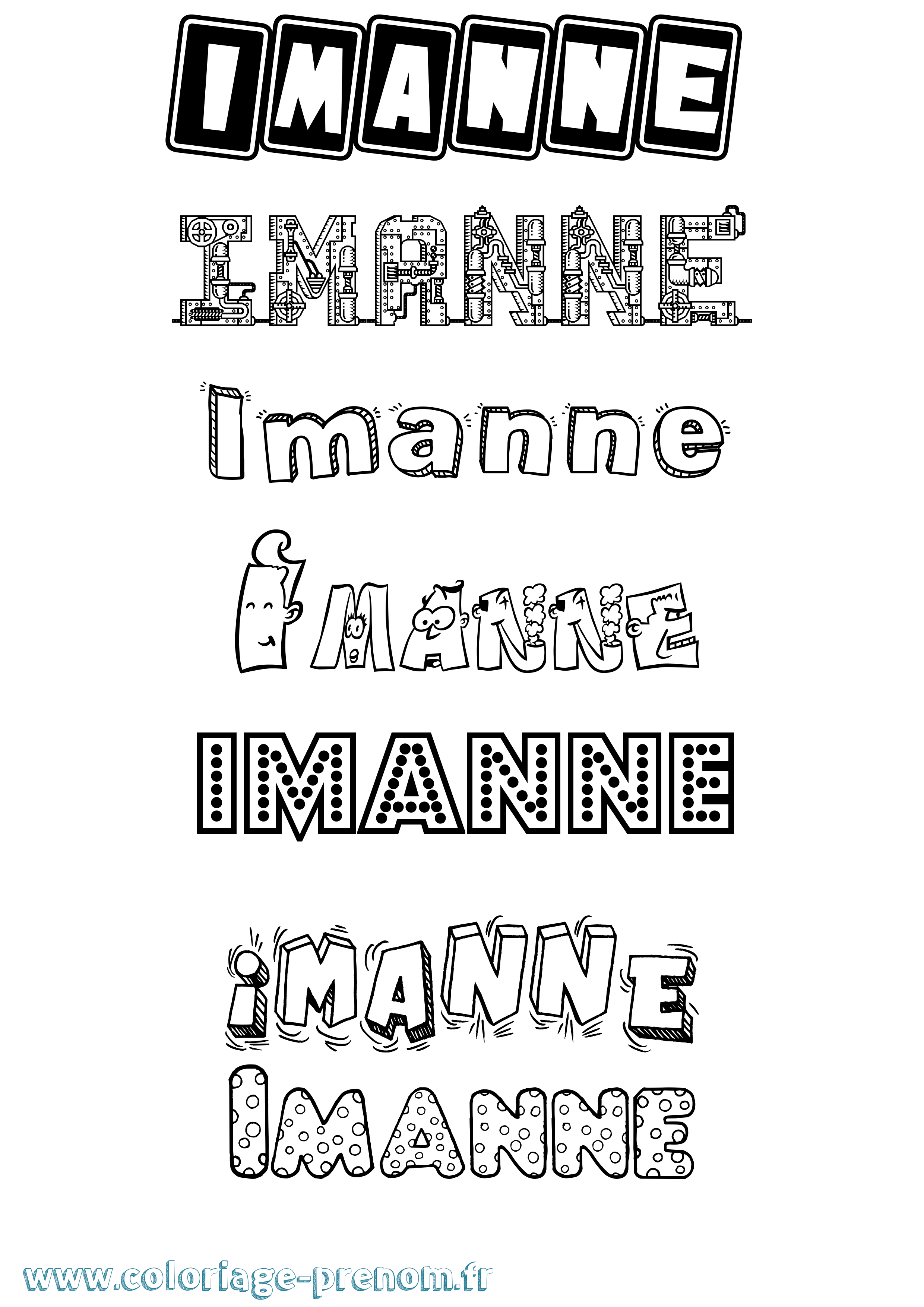 Coloriage Imanne Fun Coloriage prénom Imanne Fun