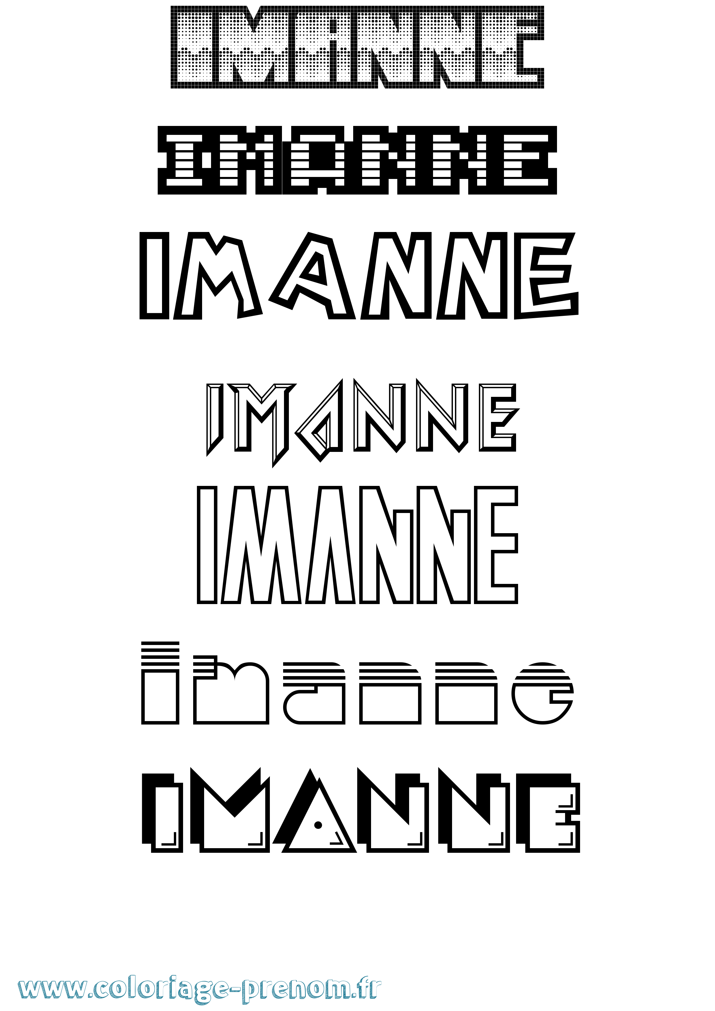 Coloriage Imanne Jeux Vidéos Coloriage prénom Imanne Jeux Vidéos