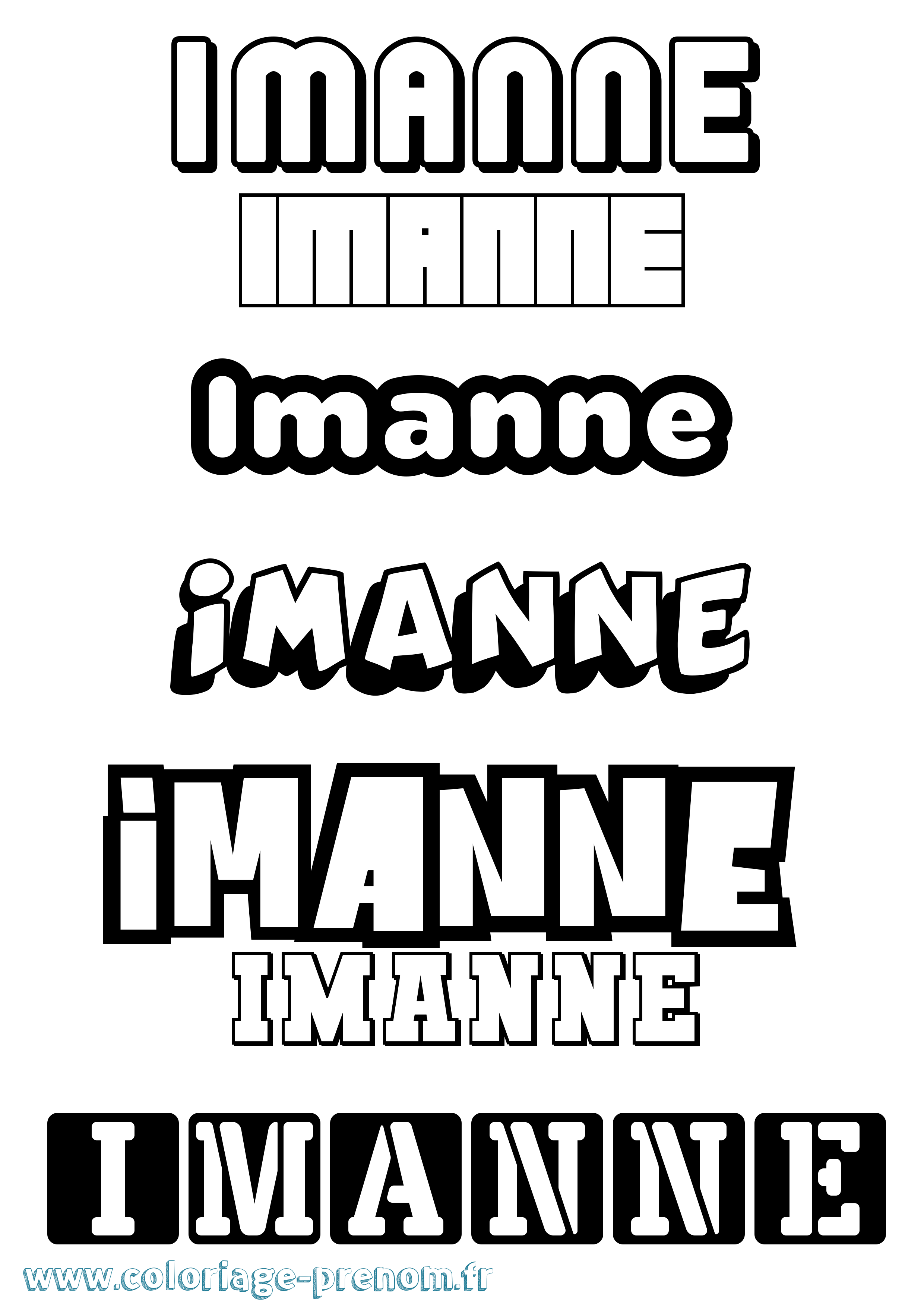 Coloriage Imanne Simple Coloriage prénom Imanne Simple