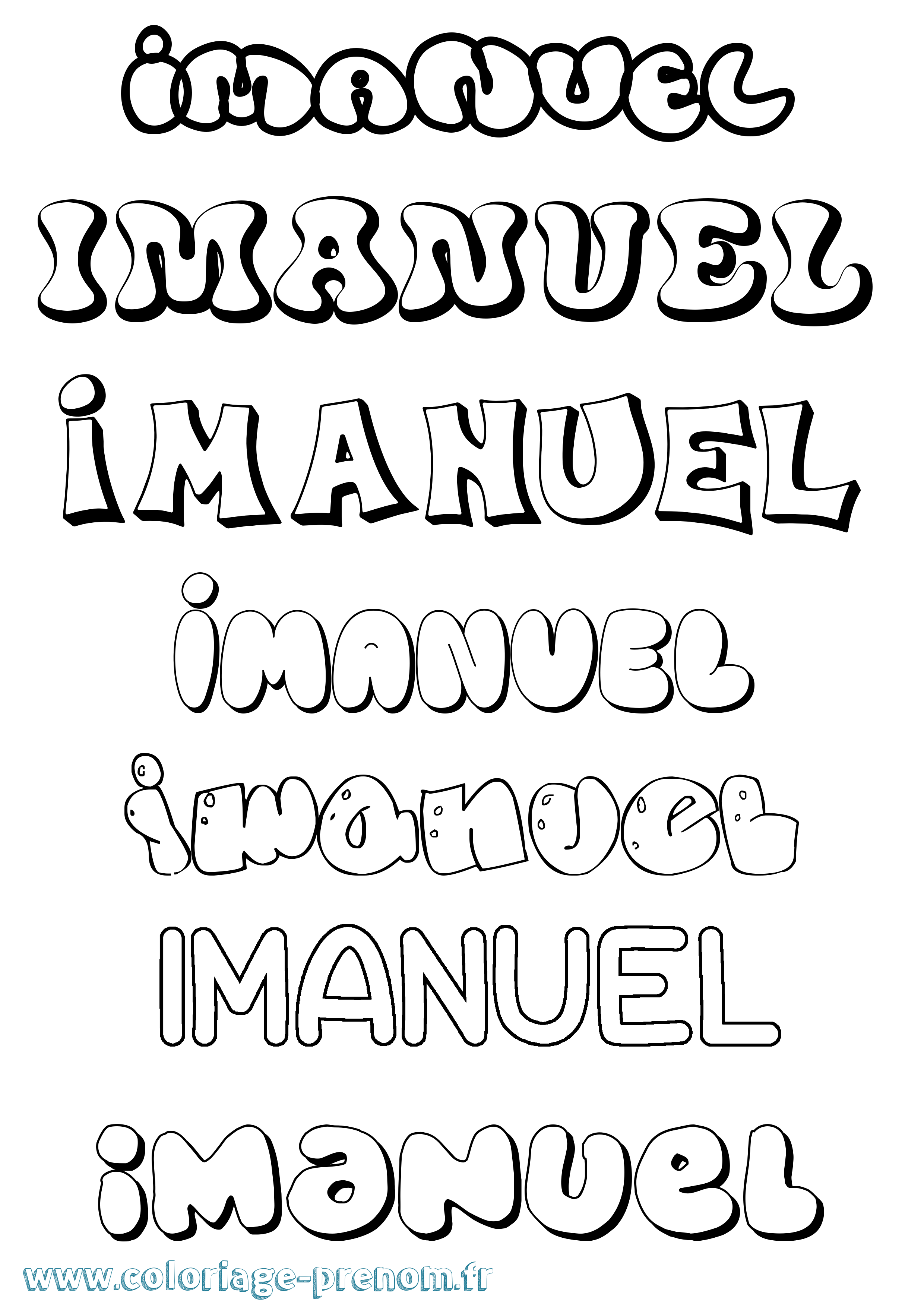 Coloriage Imanuel Bubble Coloriage prénom Imanuel Bubble