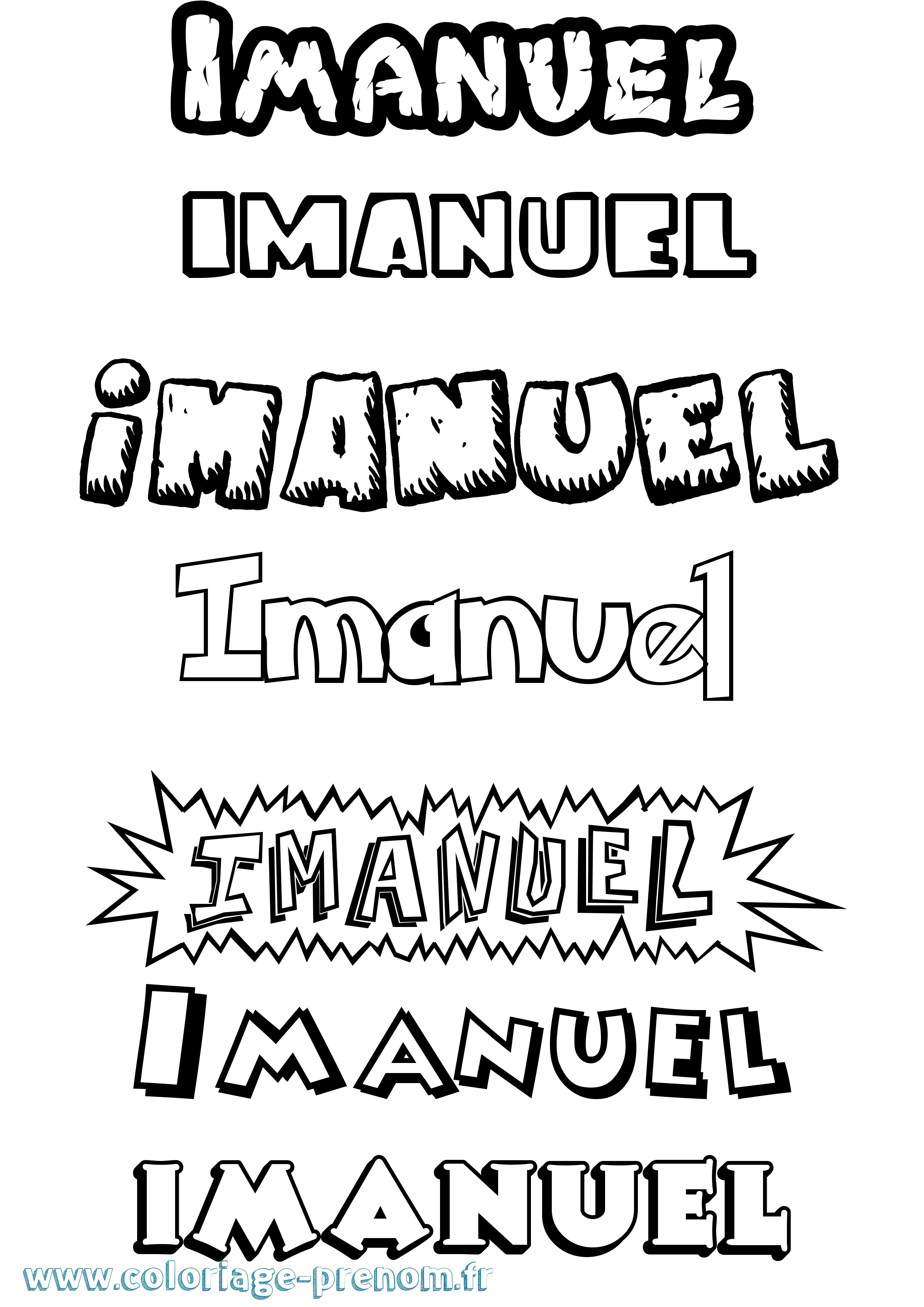 Coloriage Imanuel Dessin Animé Coloriage prénom Imanuel Dessin Animé