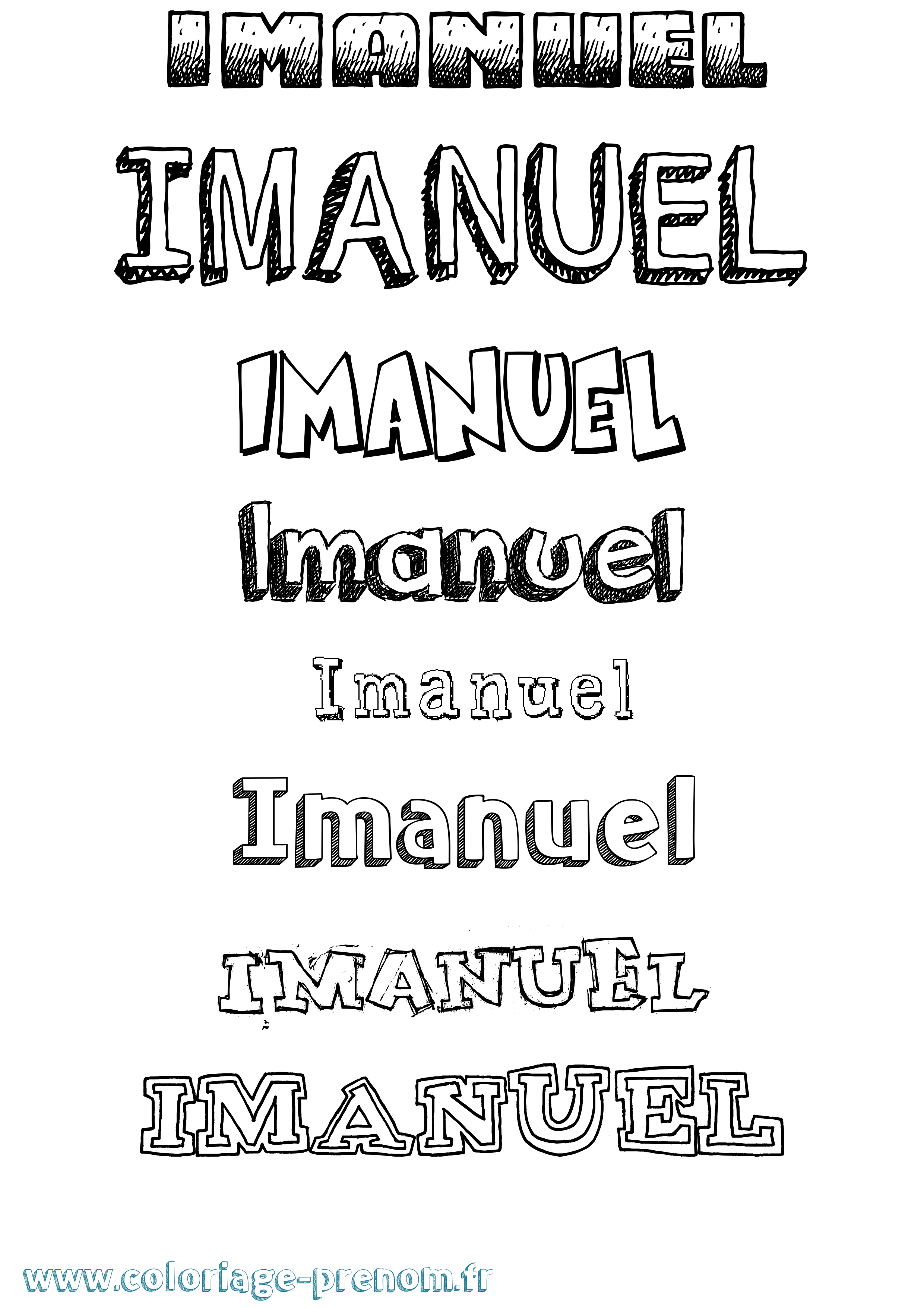 Coloriage Imanuel Dessiné Coloriage prénom Imanuel Dessiné