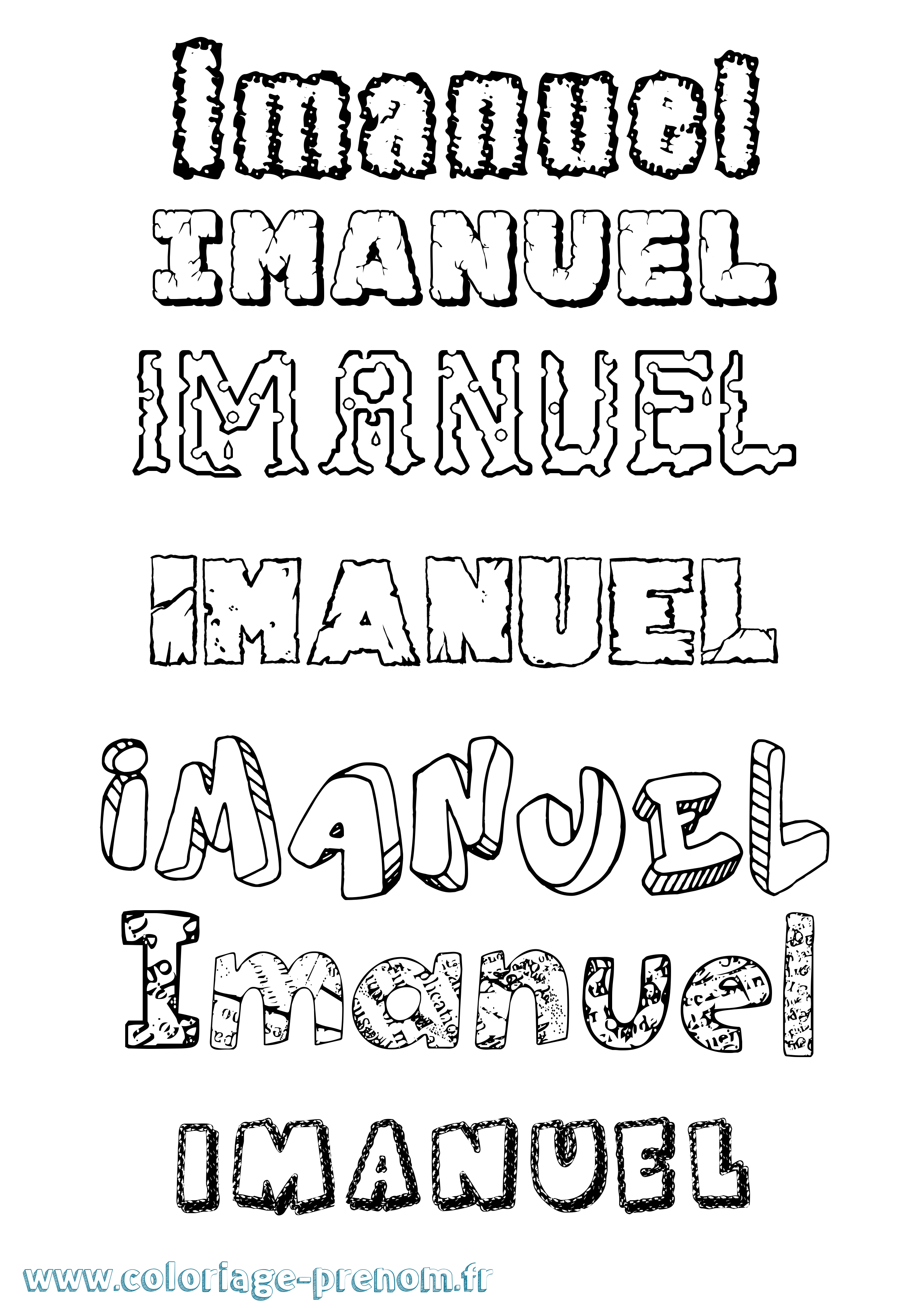 Coloriage Imanuel Destructuré Coloriage prénom Imanuel Destructuré