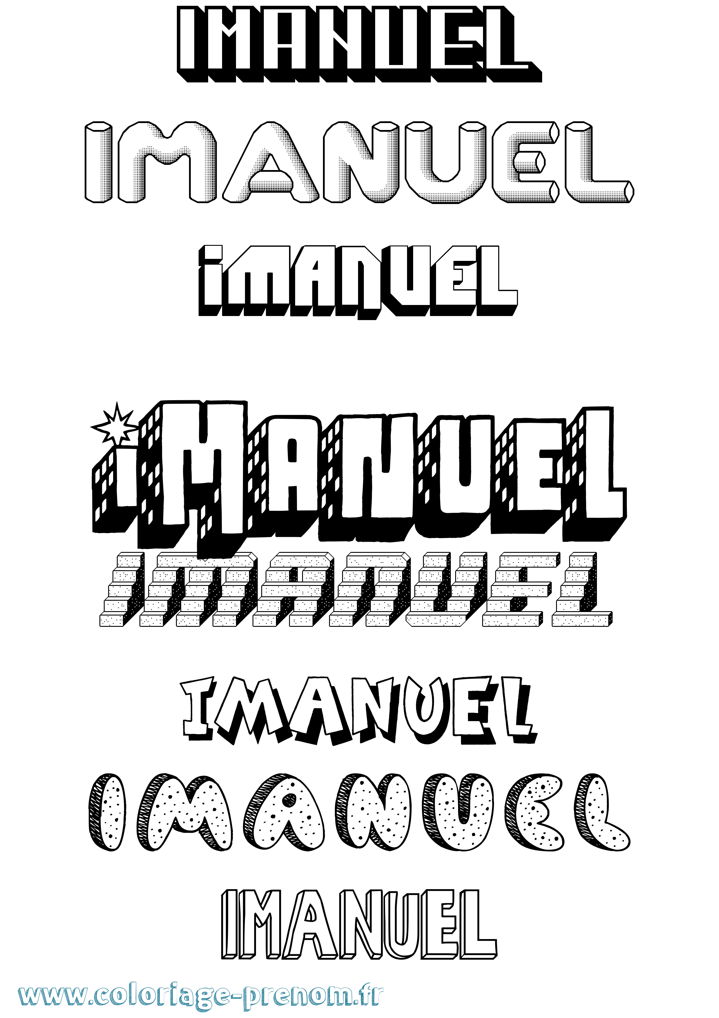 Coloriage Imanuel Effet 3D Coloriage prénom Imanuel Effet 3D