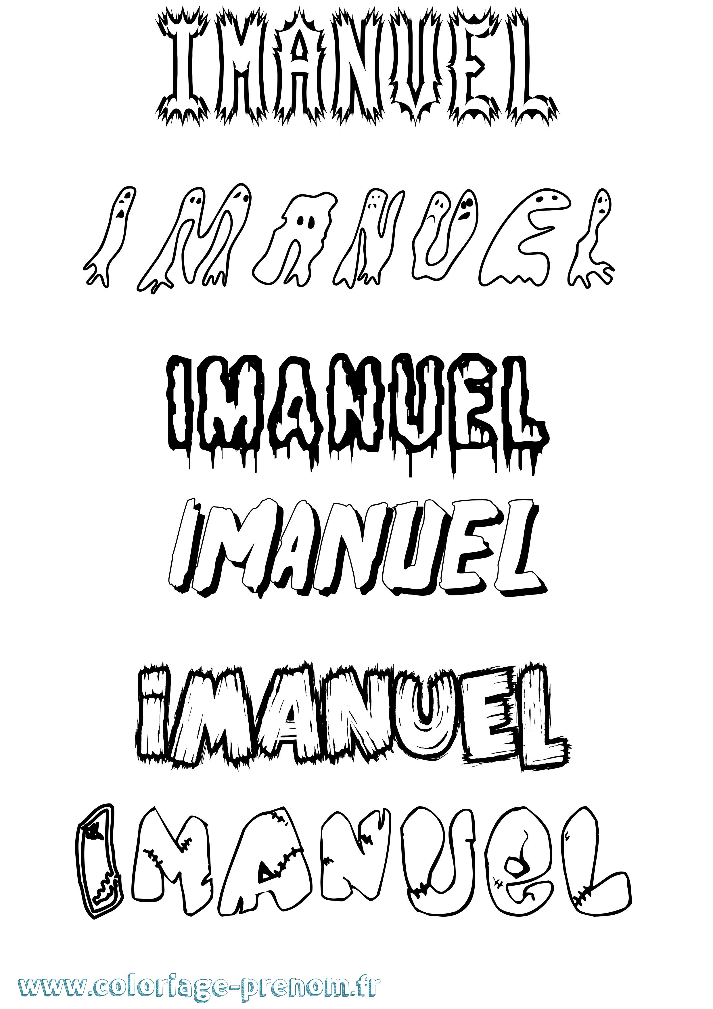 Coloriage Imanuel Frisson Coloriage prénom Imanuel Frisson