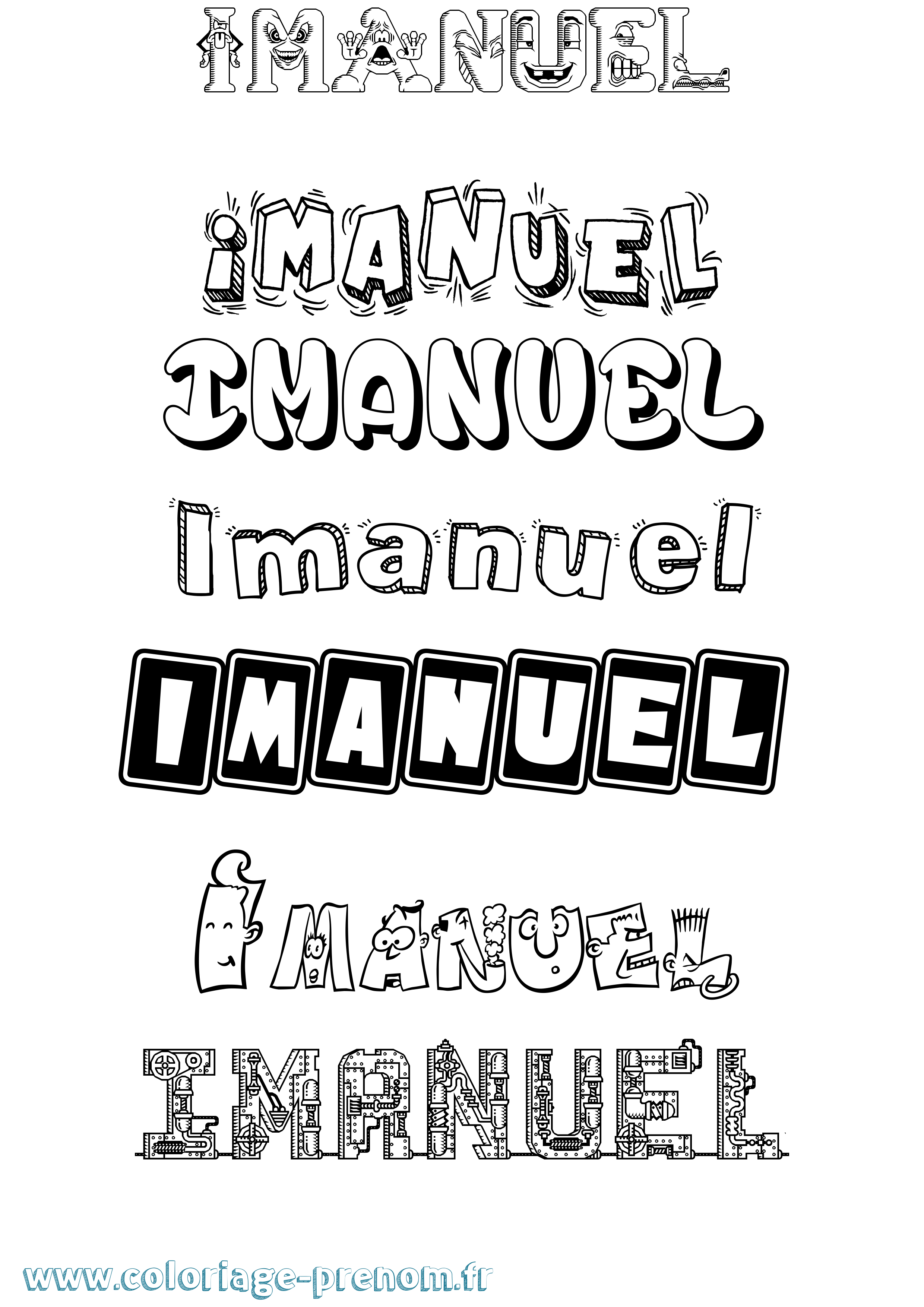 Coloriage Imanuel Fun Coloriage prénom Imanuel Fun