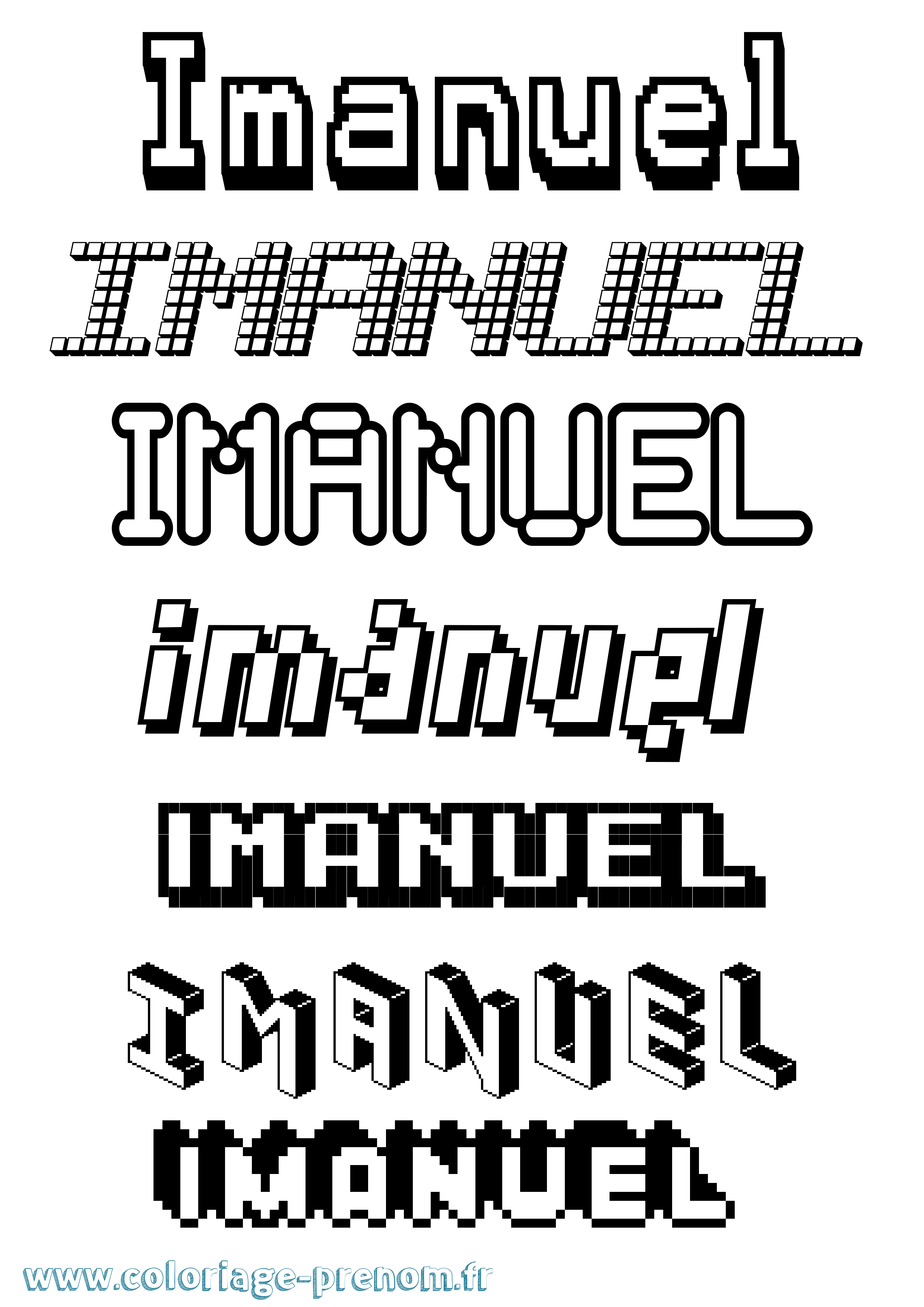 Coloriage Imanuel Pixel Coloriage prénom Imanuel Pixel