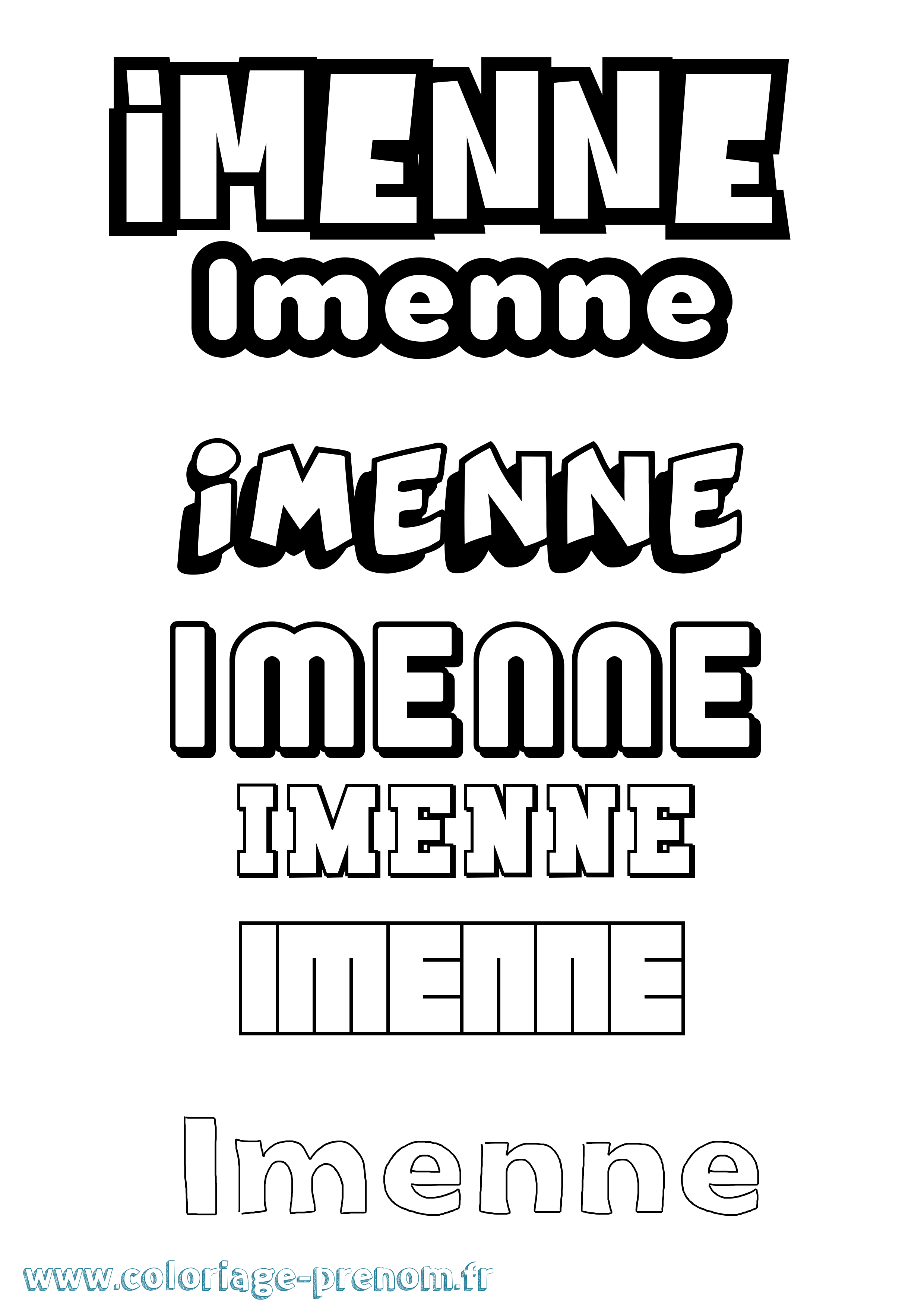 Coloriage Imenne Simple Coloriage prénom Imenne Simple