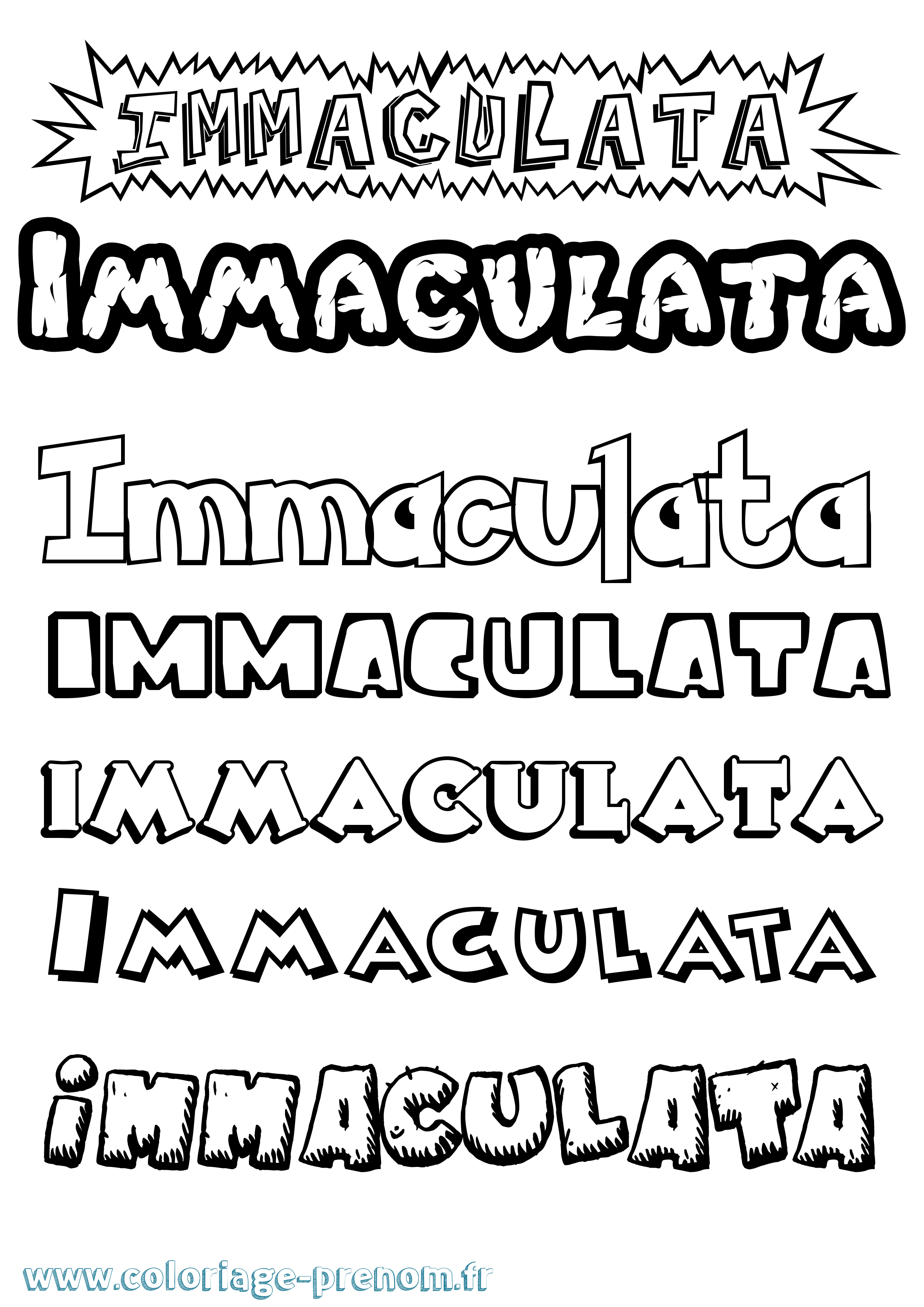 Coloriage Immaculata Dessin Animé Coloriage prénom Immaculata Dessin Animé