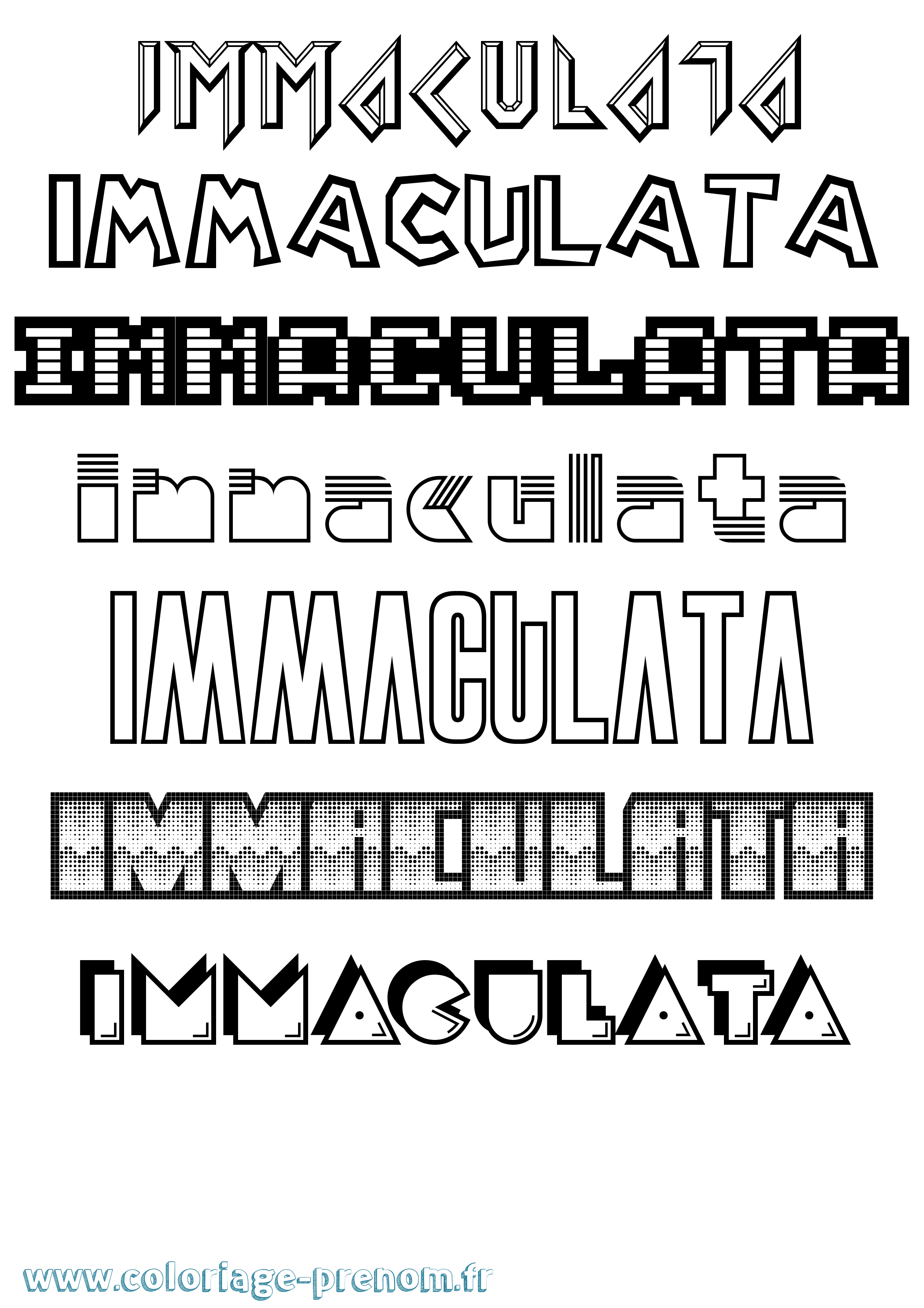 Coloriage Immaculata Jeux Vidéos Coloriage prénom Immaculata Jeux Vidéos