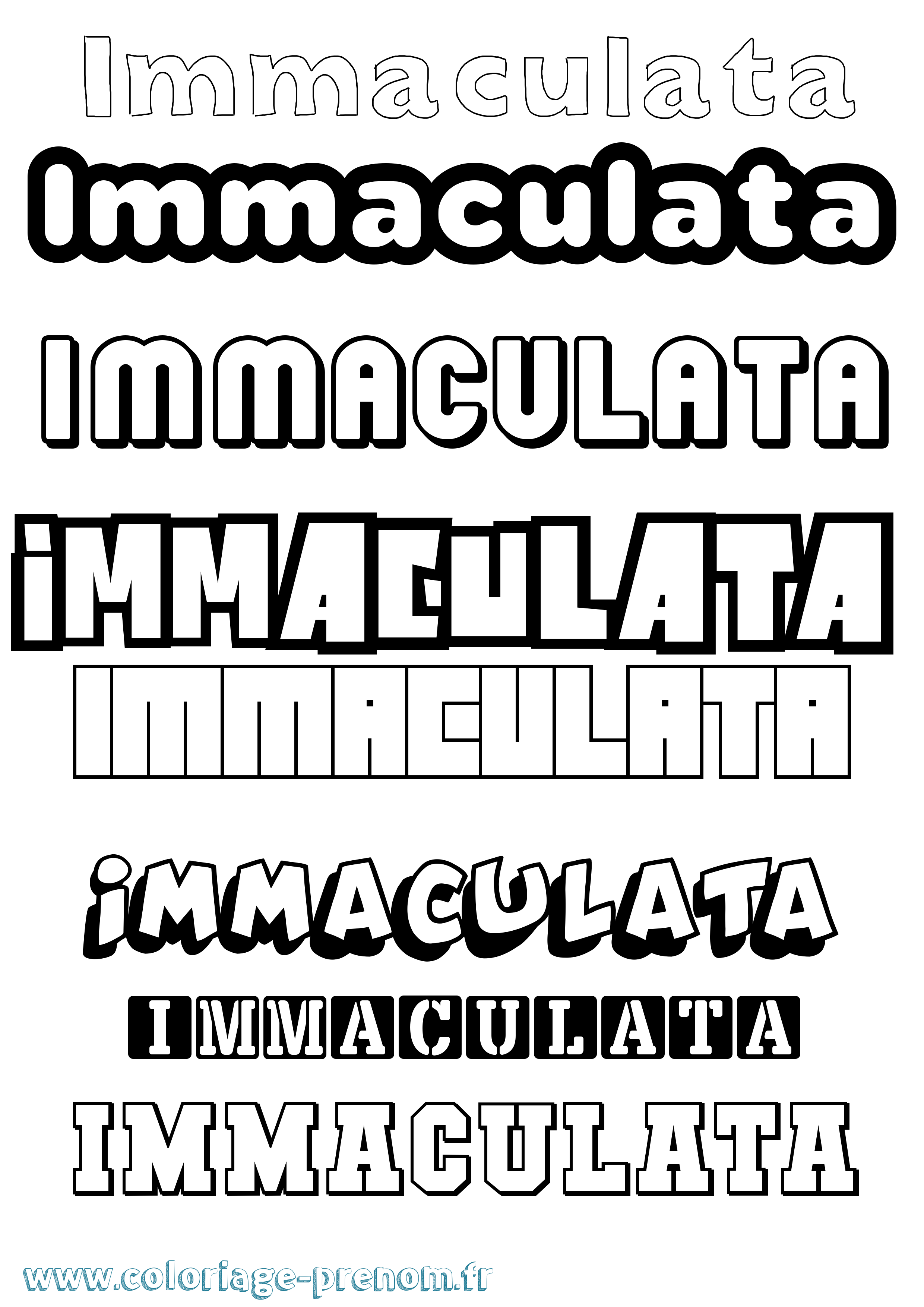 Coloriage Immaculata Simple Coloriage prénom Immaculata Simple