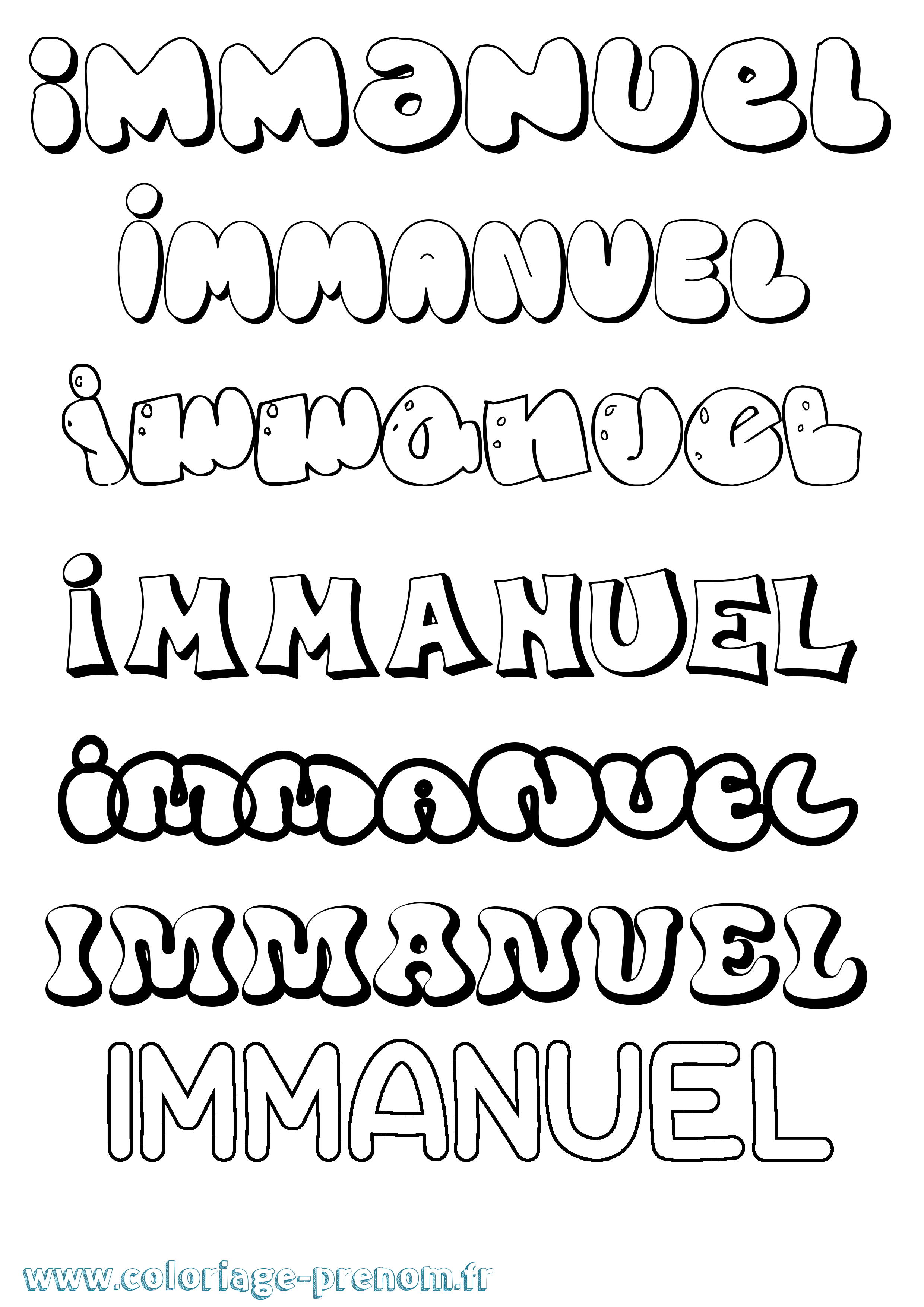 Coloriage Immanuel Bubble Coloriage prénom Immanuel Bubble