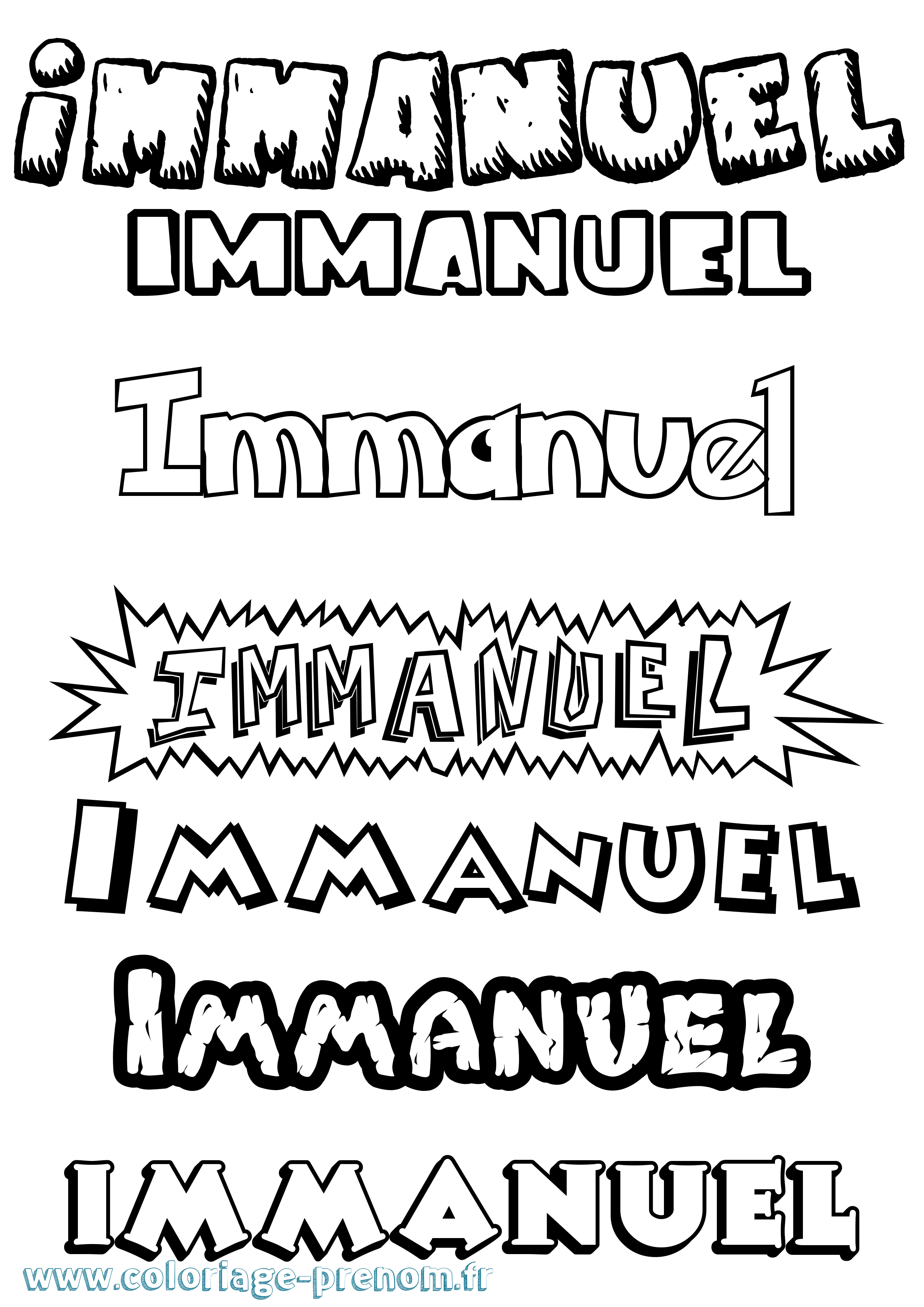 Coloriage Immanuel Dessin Animé Coloriage prénom Immanuel Dessin Animé