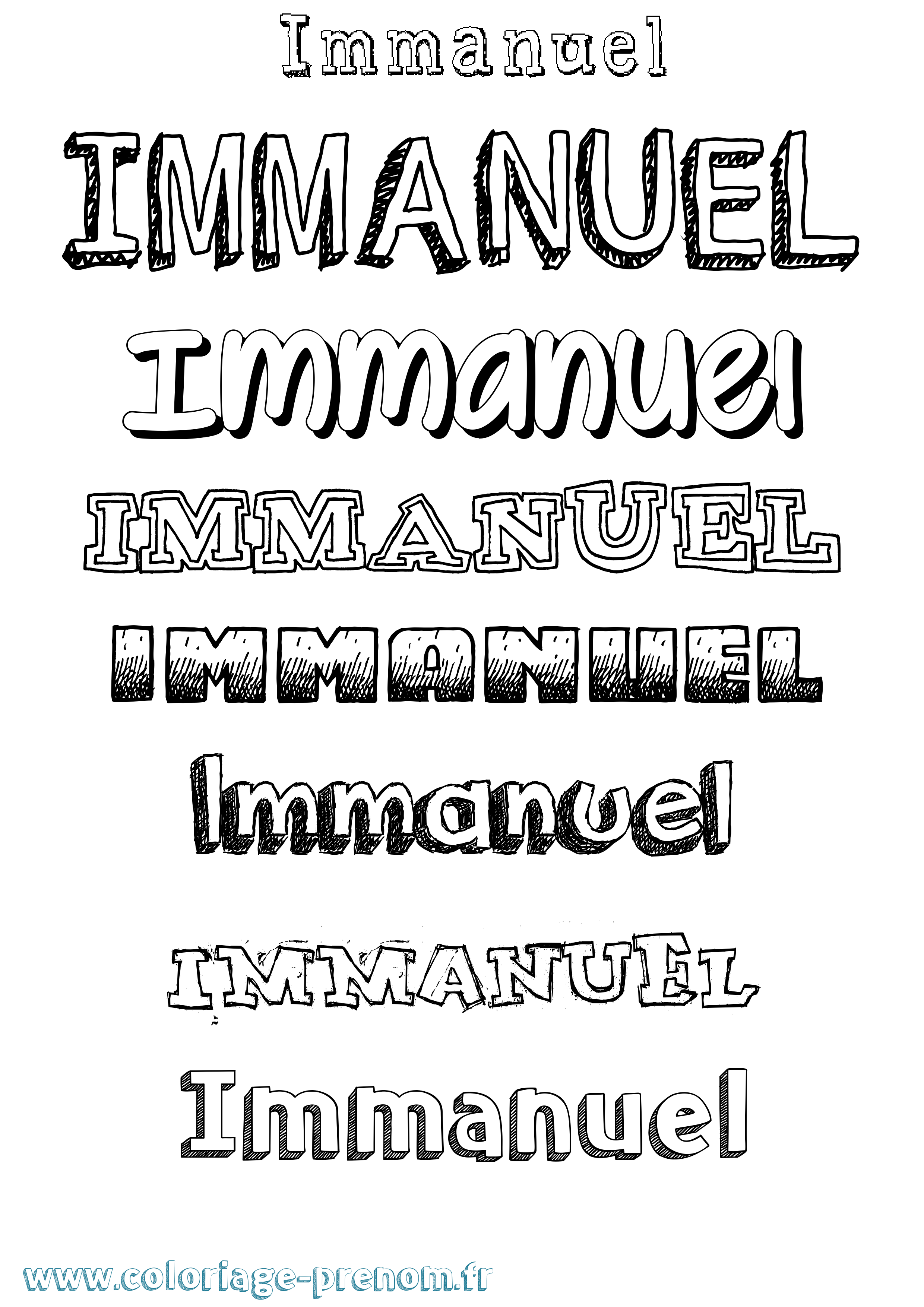 Coloriage Immanuel Dessiné Coloriage prénom Immanuel Dessiné