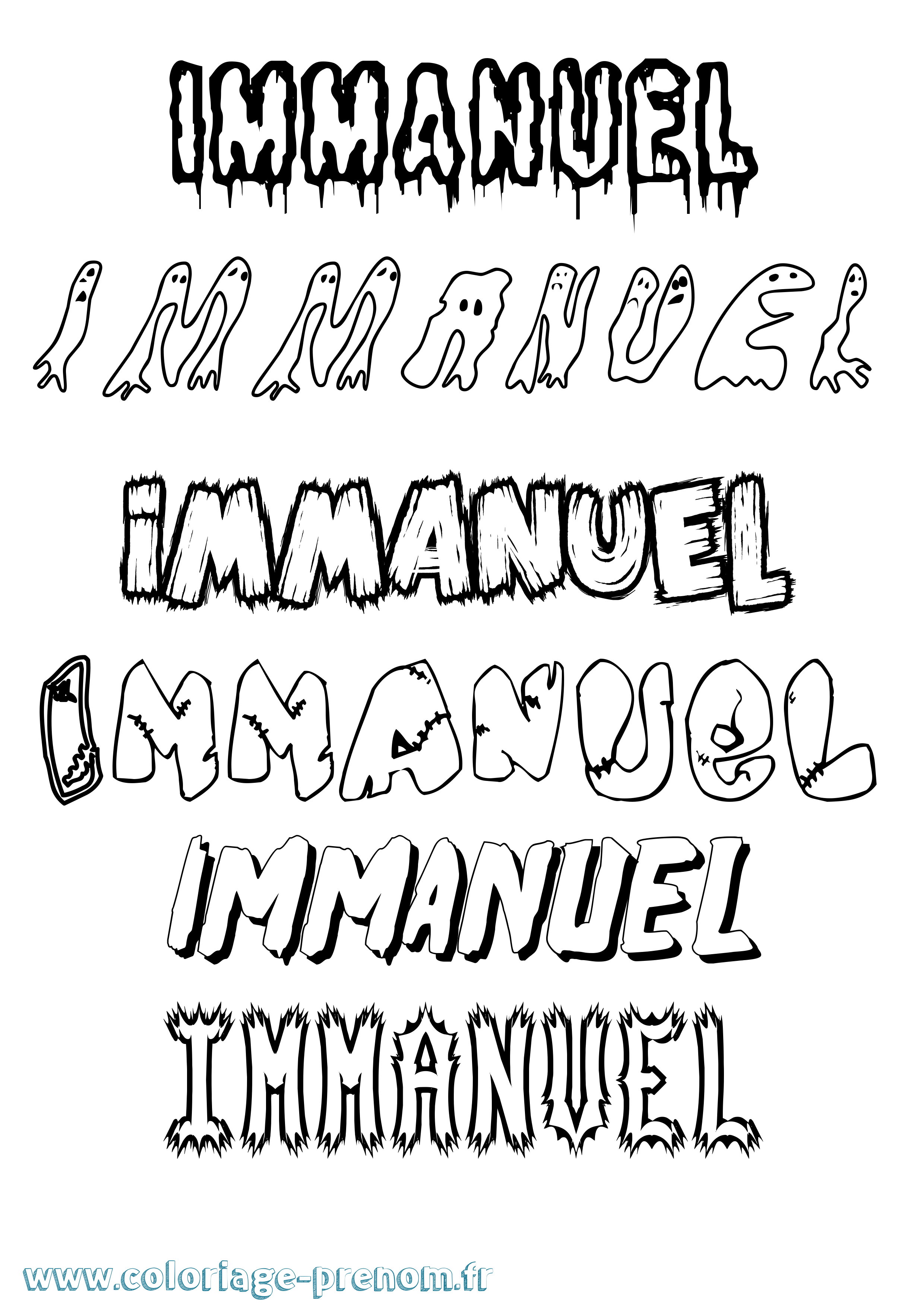 Coloriage Immanuel Frisson Coloriage prénom Immanuel Frisson