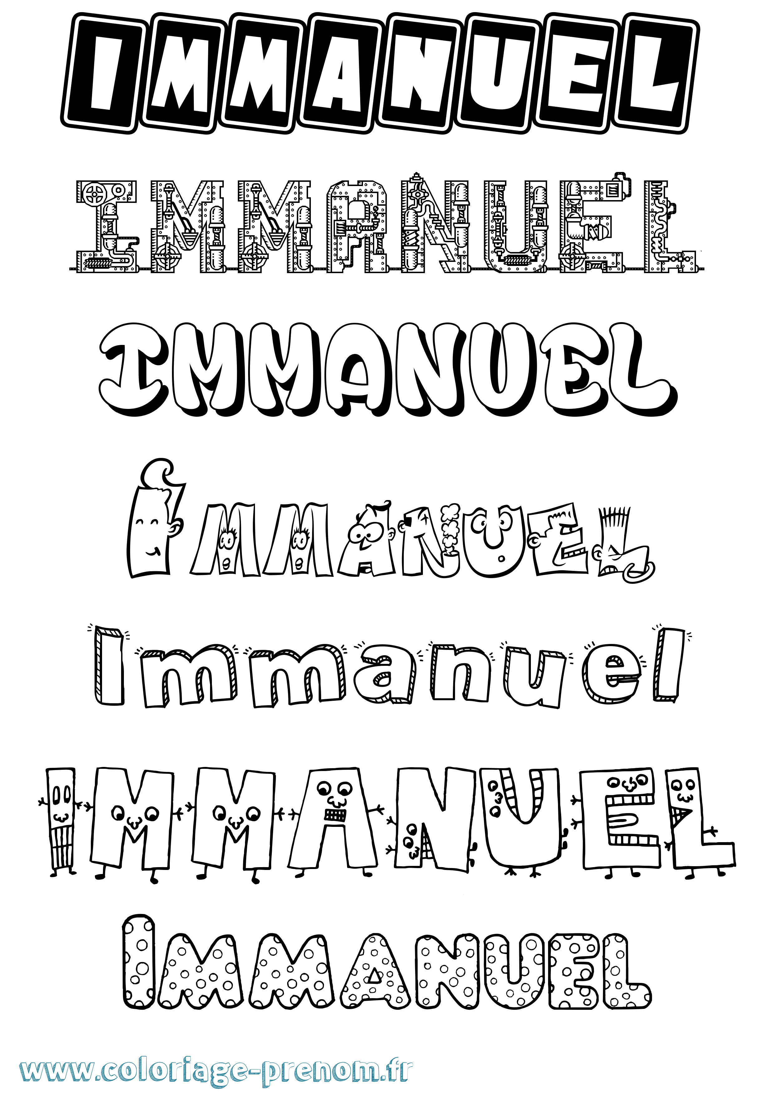 Coloriage Immanuel Fun Coloriage prénom Immanuel Fun