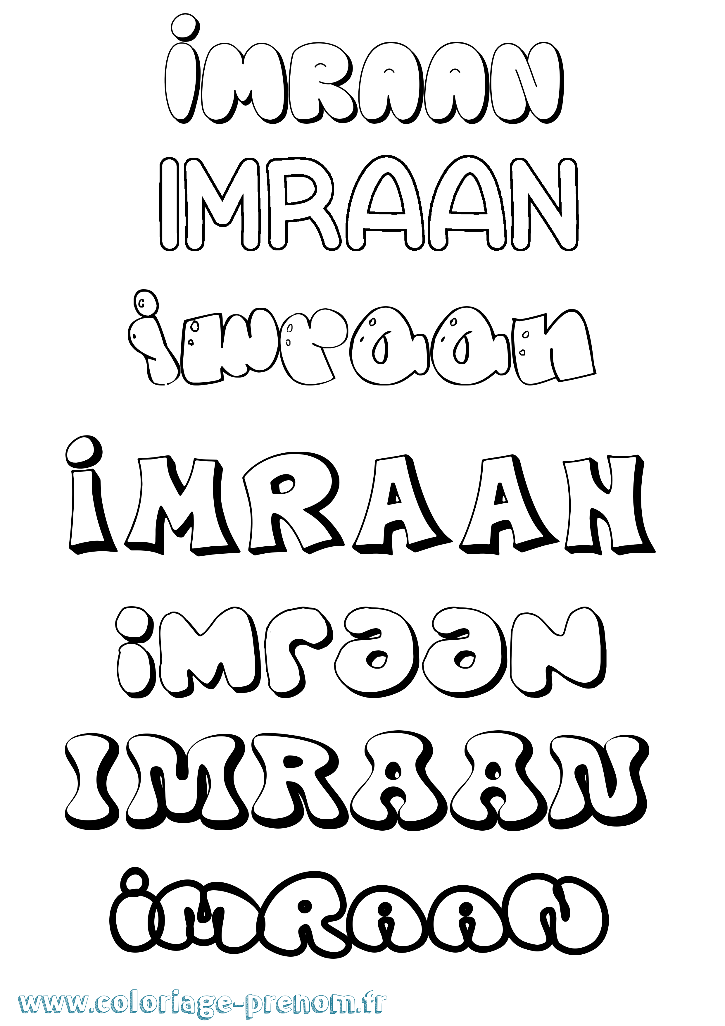 Coloriage Imraan Bubble Coloriage prénom Imraan Bubble