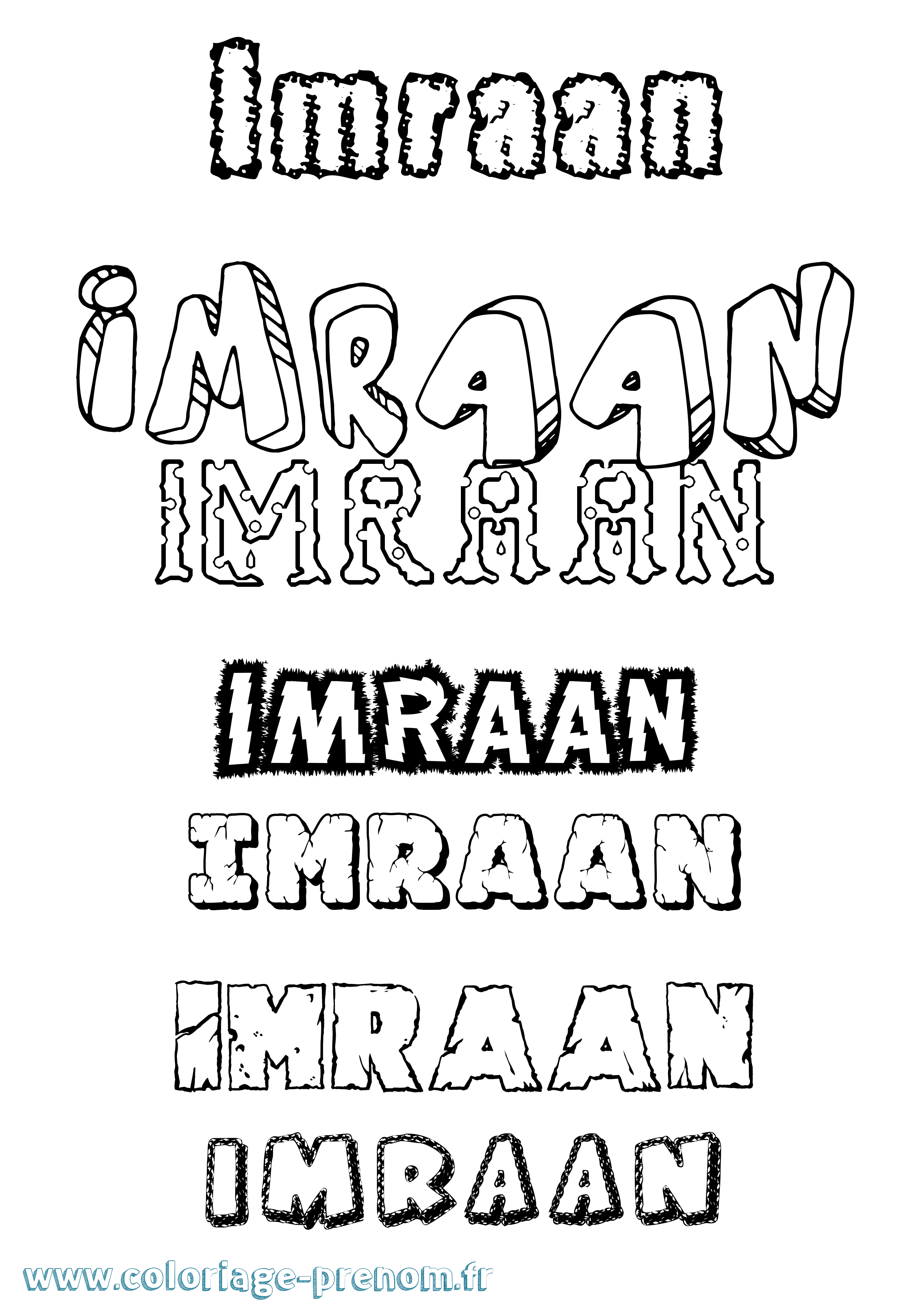 Coloriage Imraan Destructuré Coloriage prénom Imraan Destructuré