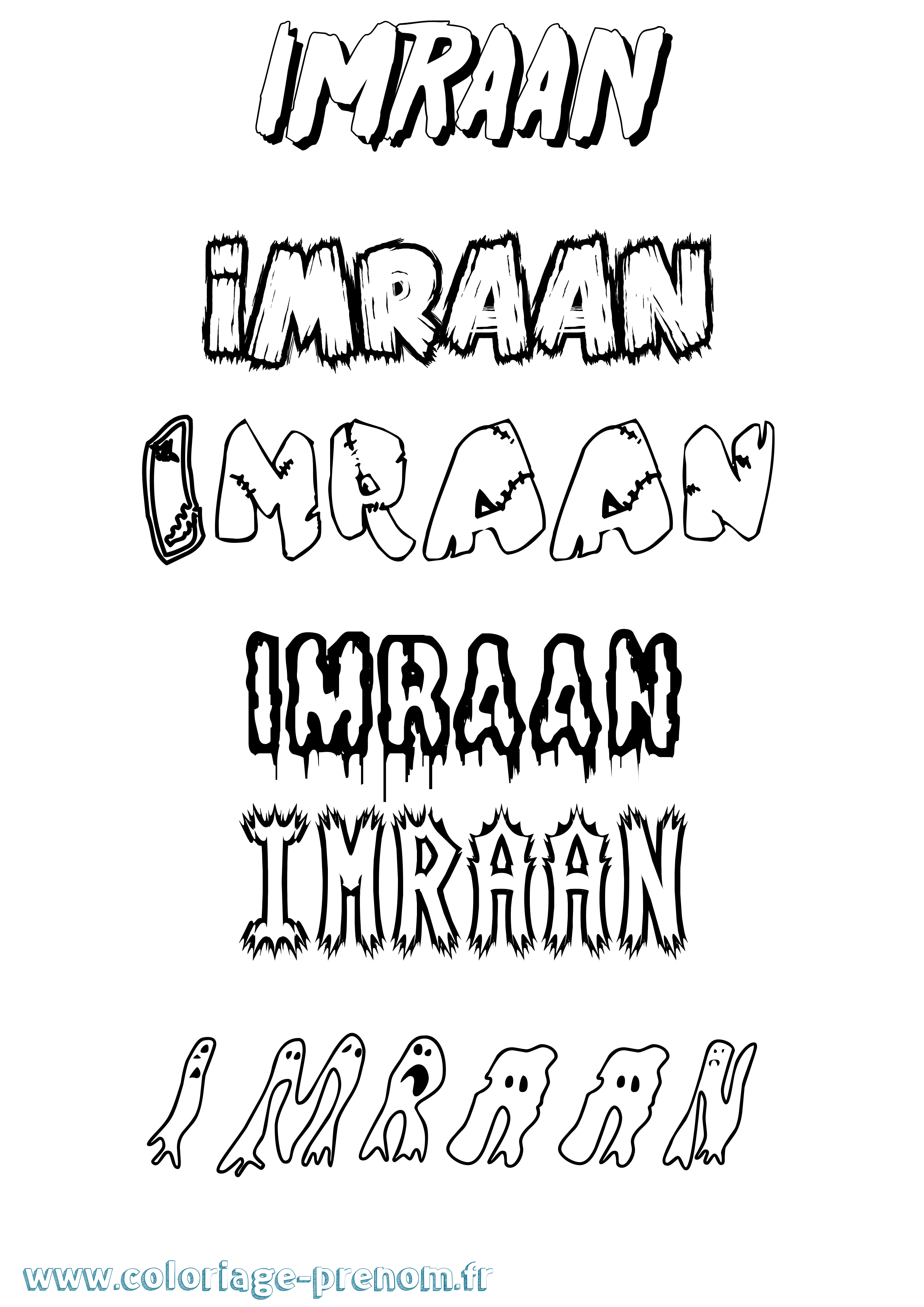 Coloriage Imraan Frisson Coloriage prénom Imraan Frisson