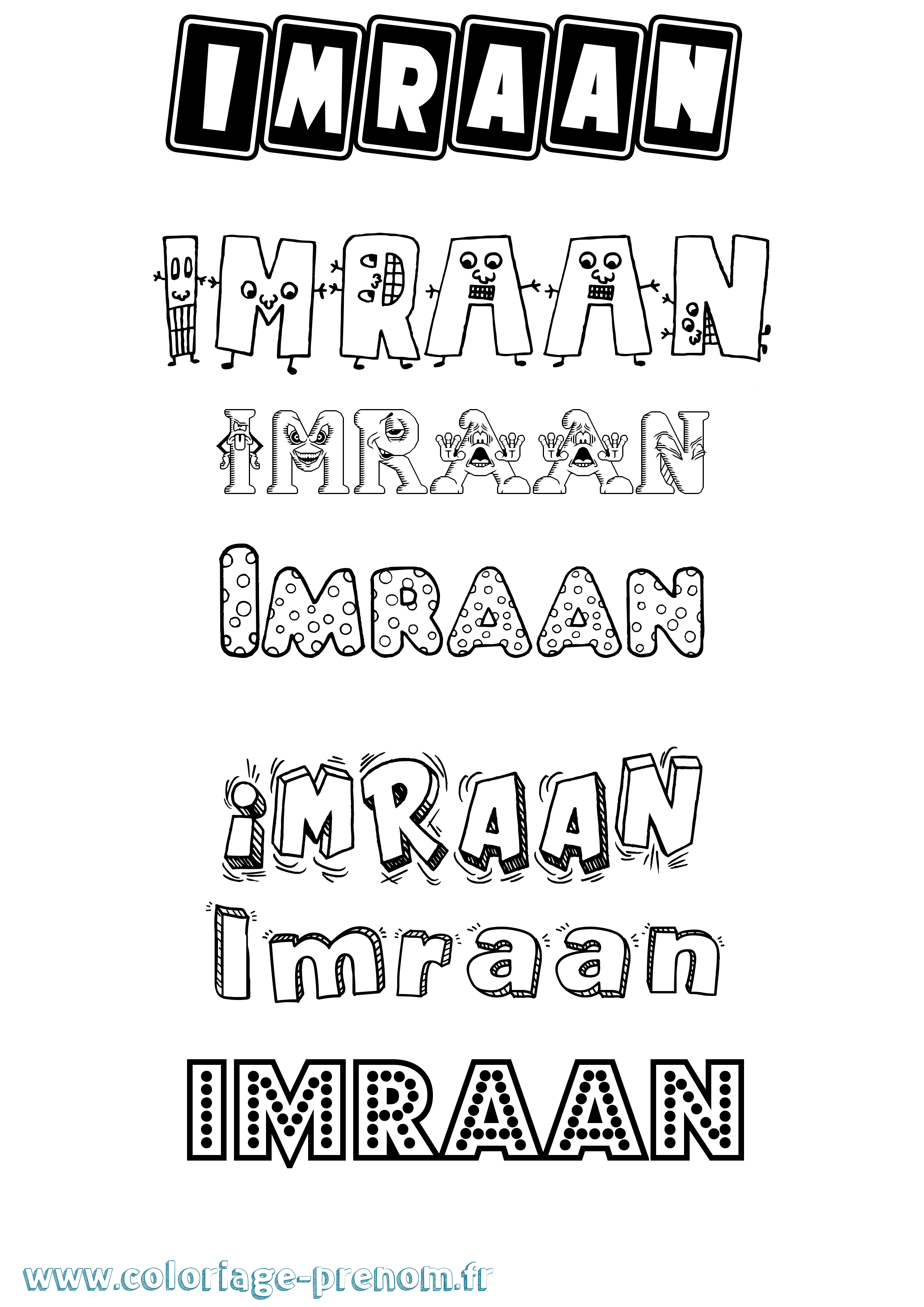 Coloriage Imraan Fun Coloriage prénom Imraan Fun