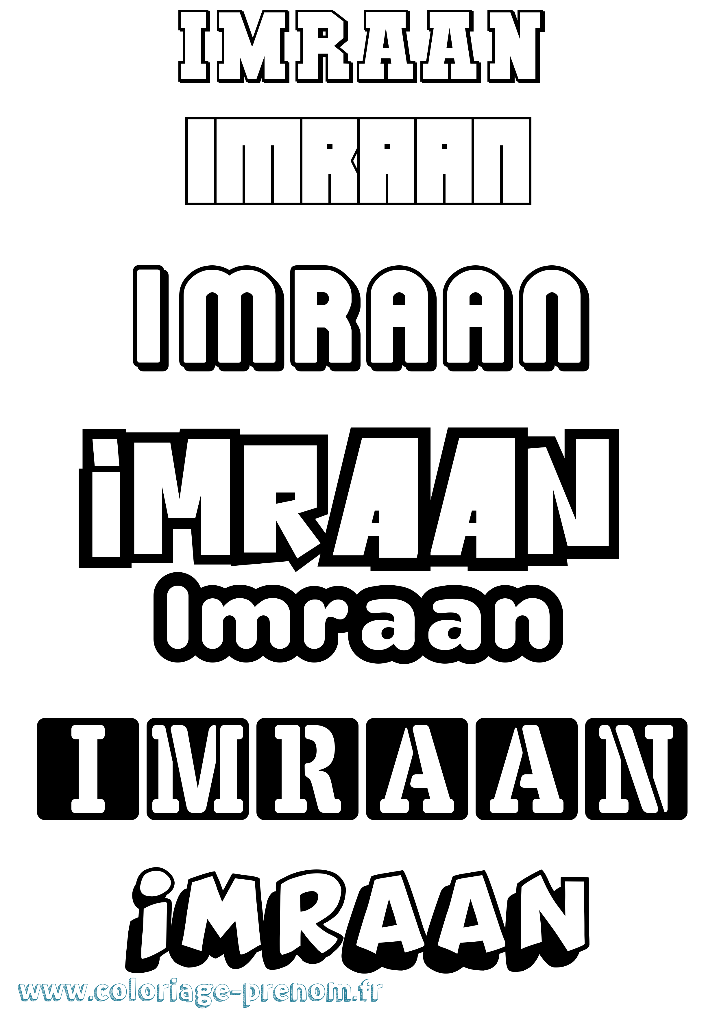 Coloriage Imraan Simple Coloriage prénom Imraan Simple