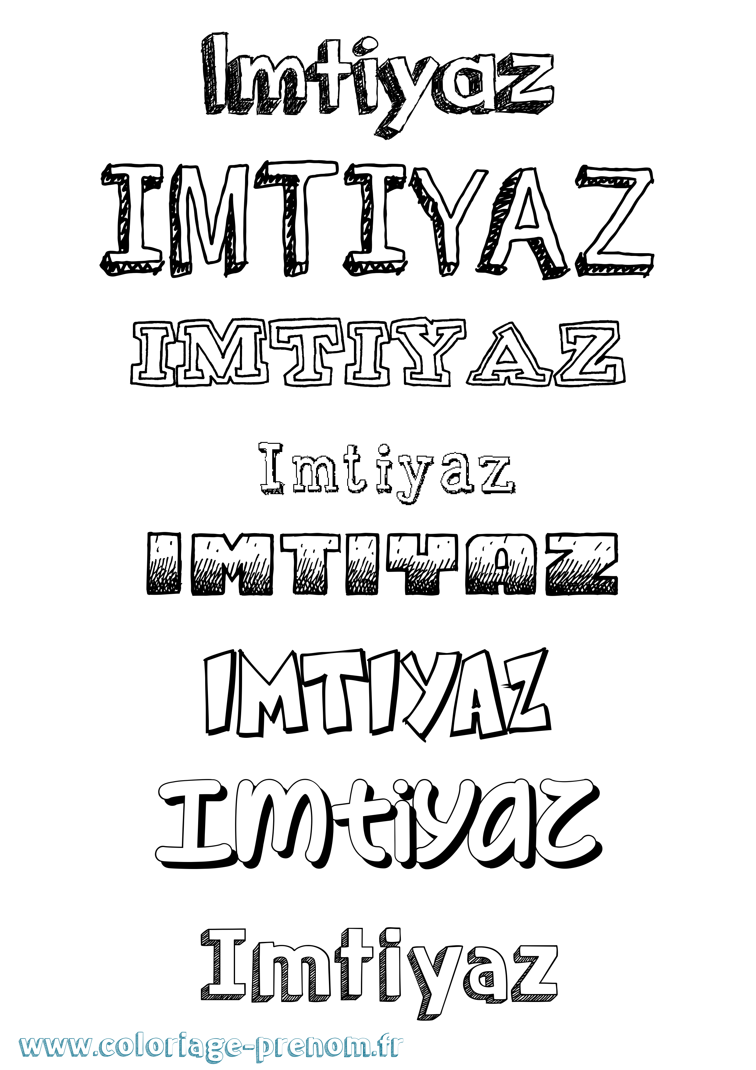 Coloriage Imtiyaz Dessiné Coloriage prénom Imtiyaz Dessiné