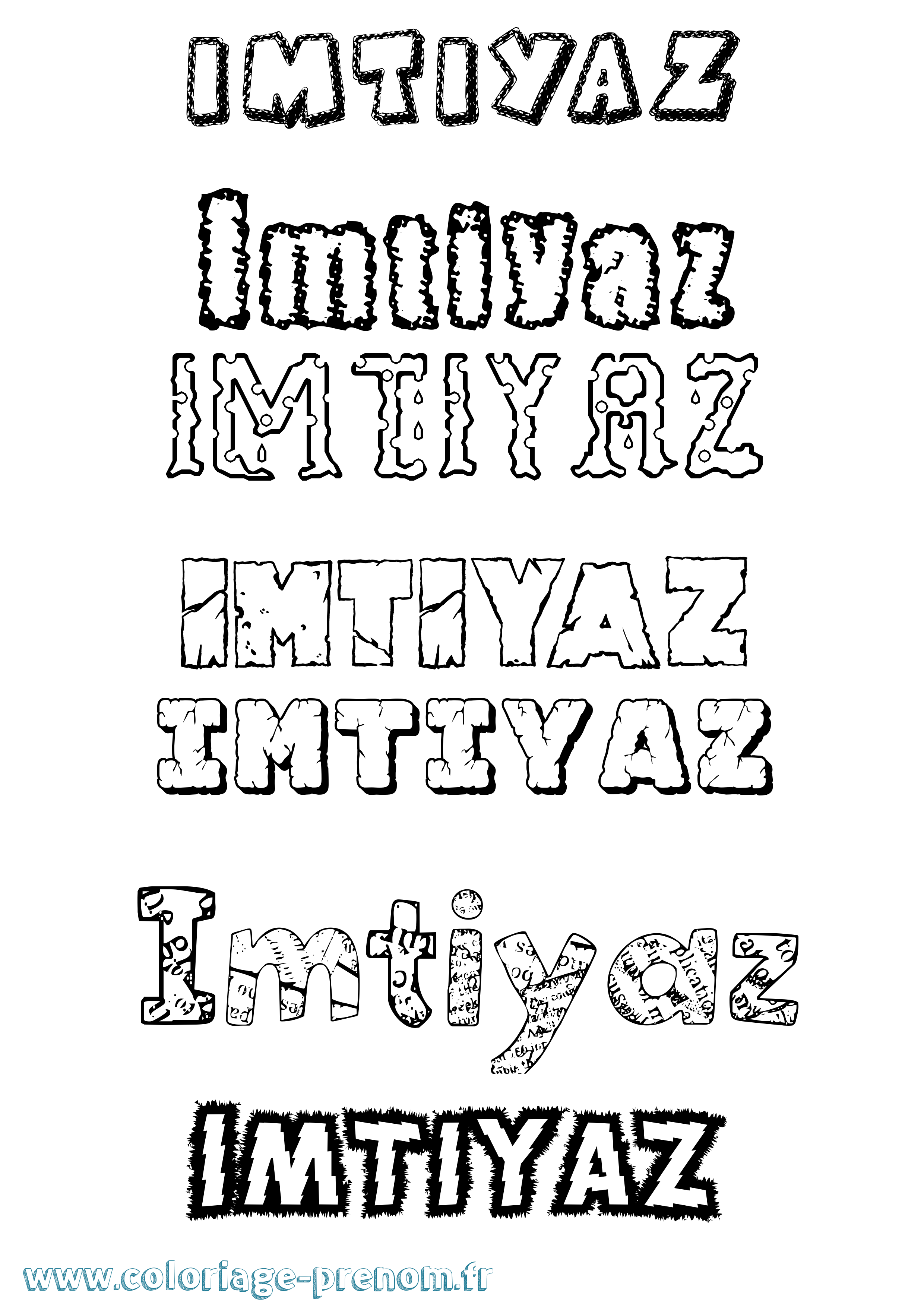 Coloriage Imtiyaz Destructuré Coloriage prénom Imtiyaz Destructuré