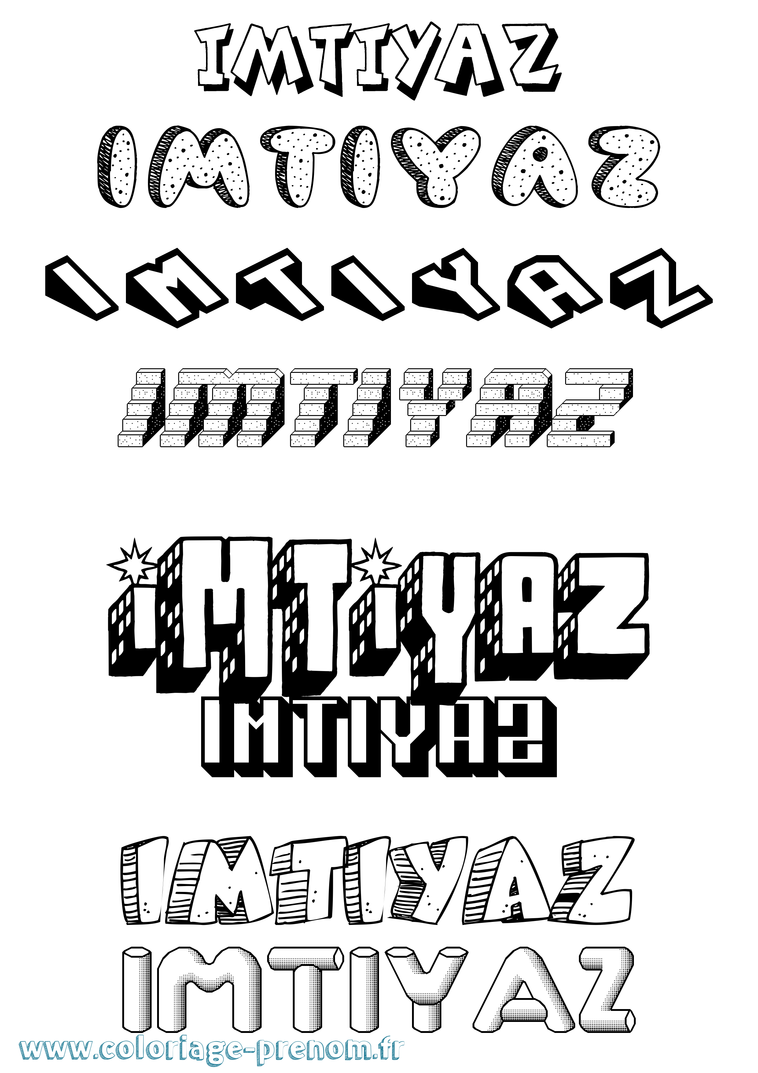 Coloriage Imtiyaz Effet 3D Coloriage prénom Imtiyaz Effet 3D