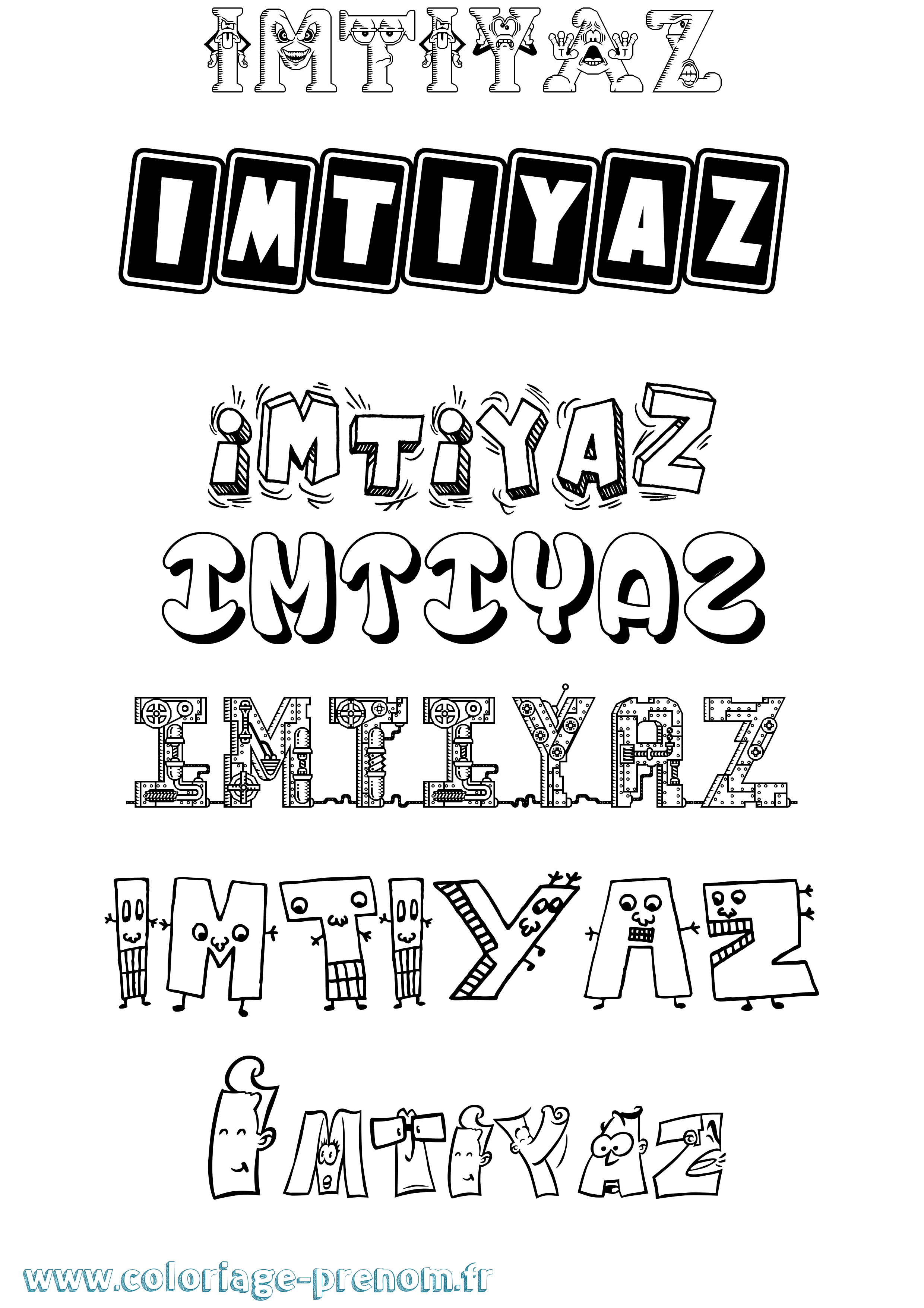 Coloriage Imtiyaz Fun Coloriage prénom Imtiyaz Fun