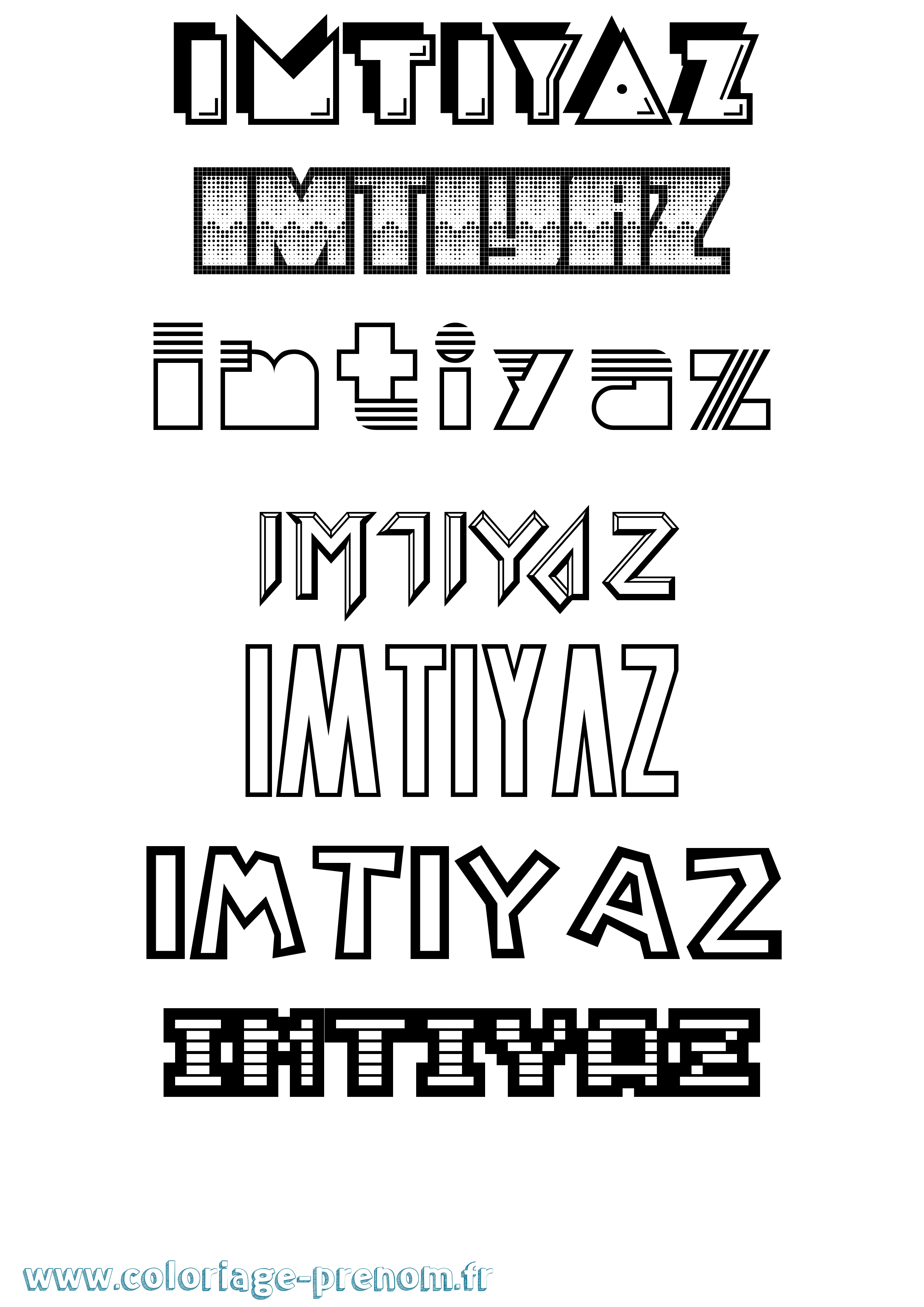 Coloriage Imtiyaz Jeux Vidéos Coloriage prénom Imtiyaz Jeux Vidéos