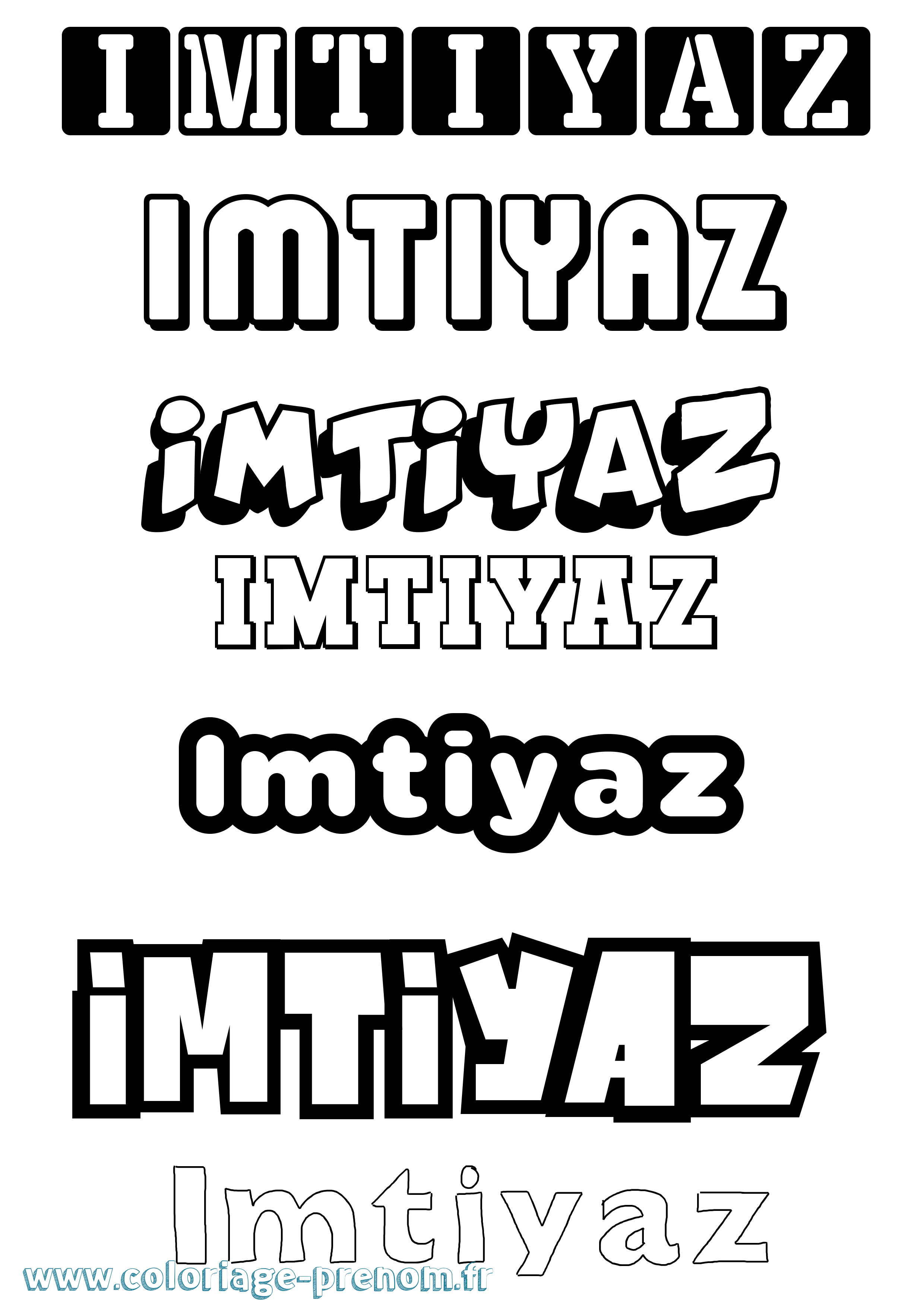 Coloriage Imtiyaz Simple Coloriage prénom Imtiyaz Simple