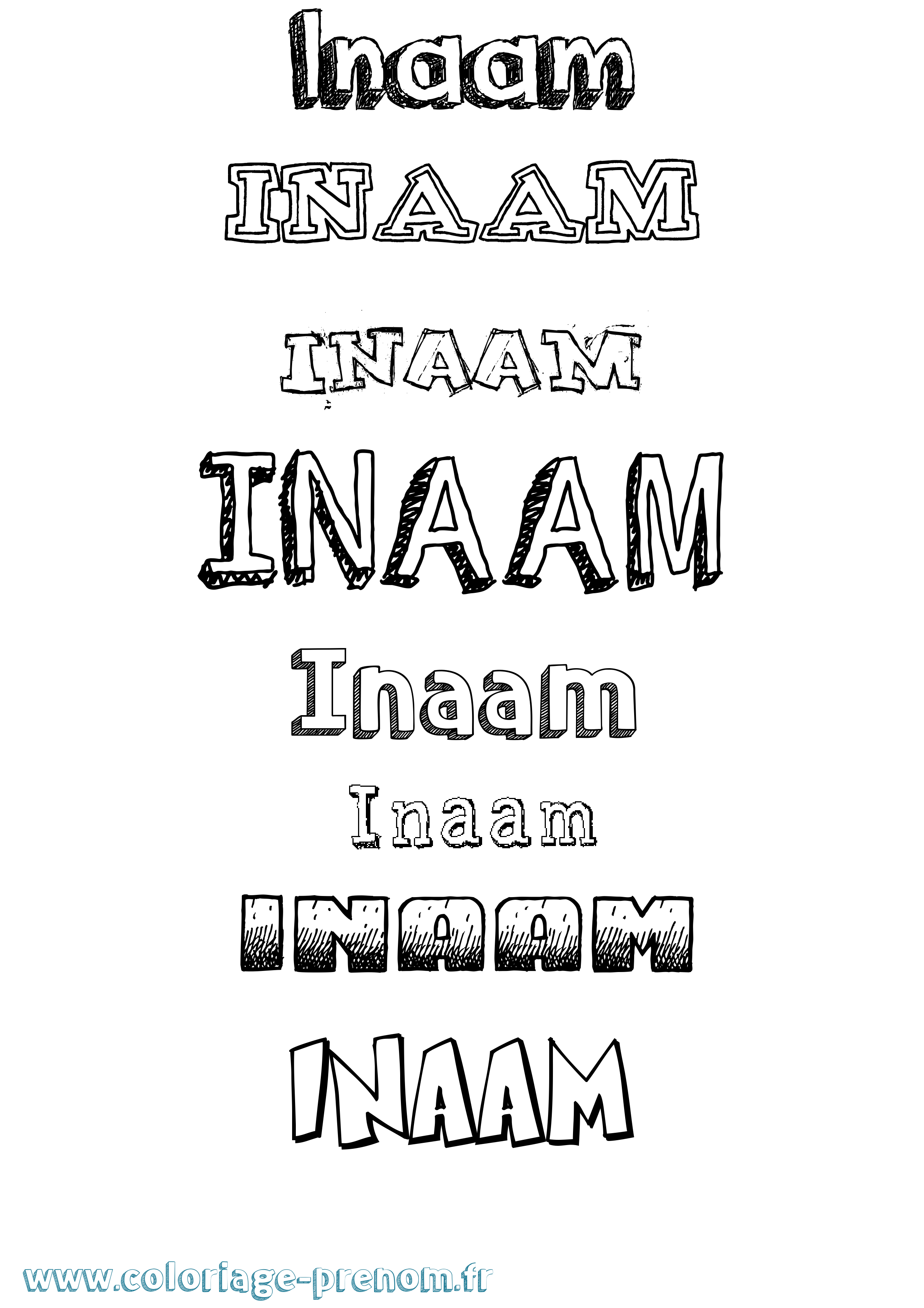Coloriage Inaam Dessiné Coloriage prénom Inaam Dessiné