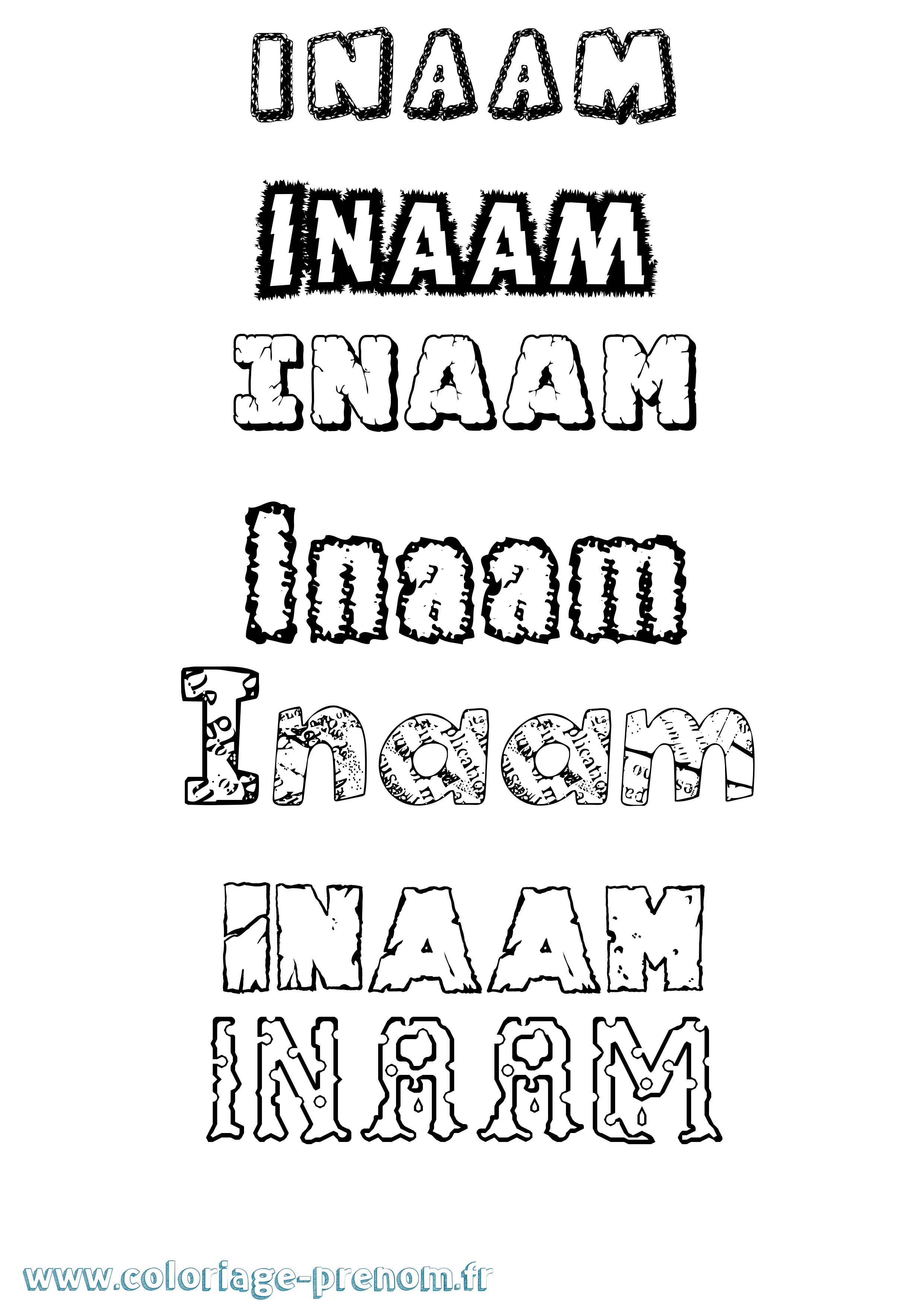 Coloriage Inaam Destructuré Coloriage prénom Inaam Destructuré