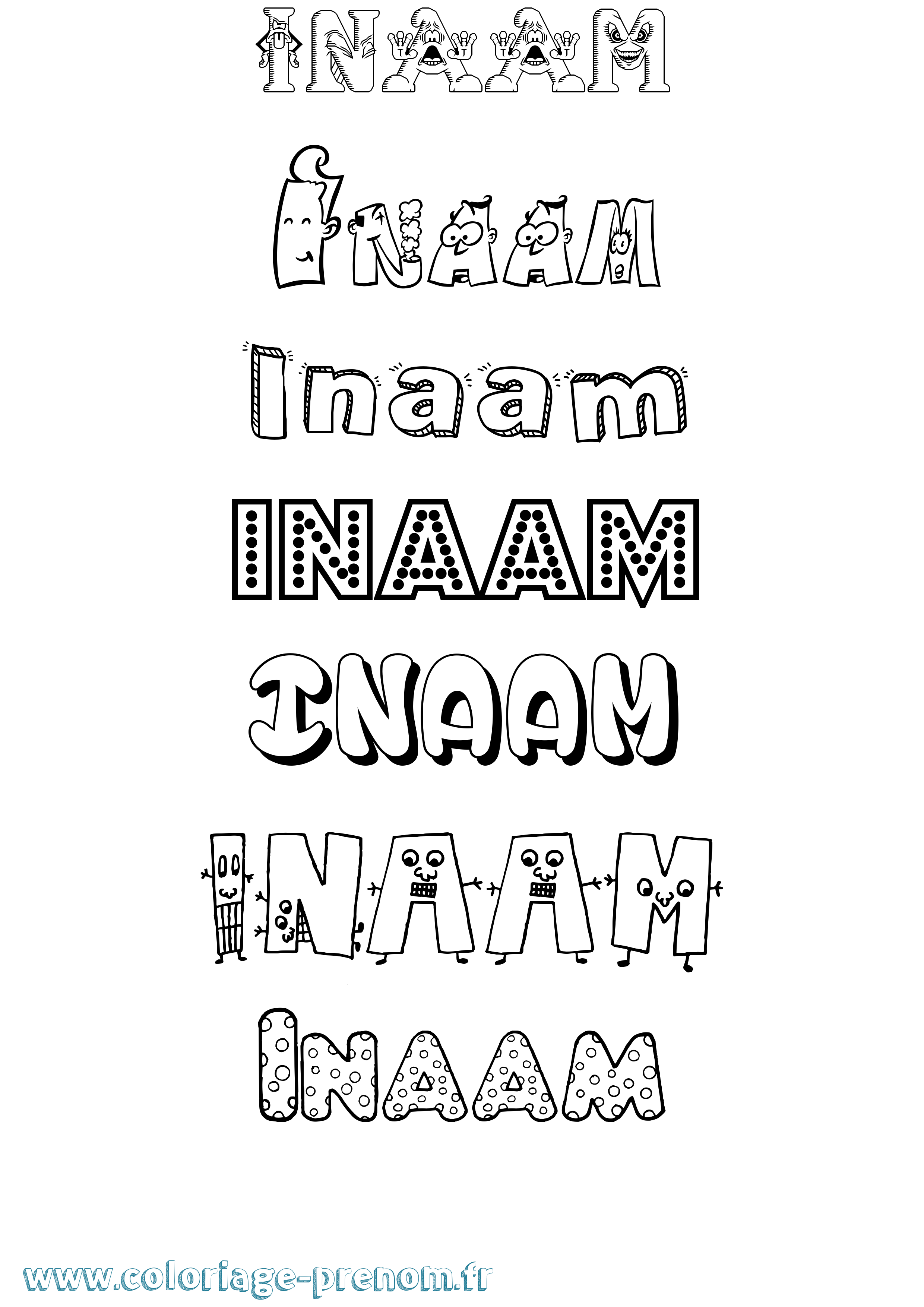 Coloriage Inaam Fun Coloriage prénom Inaam Fun