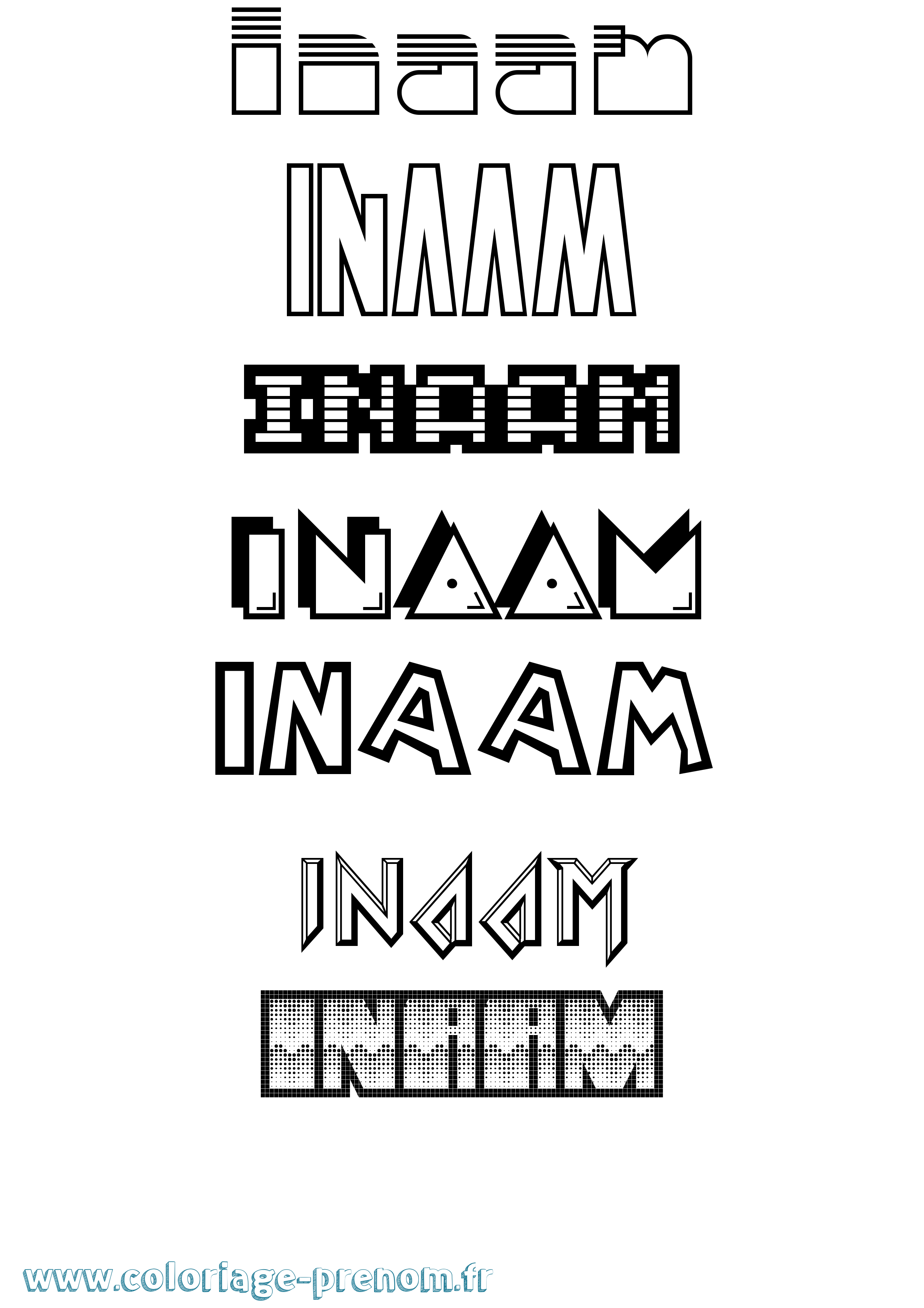 Coloriage Inaam Jeux Vidéos Coloriage prénom Inaam Jeux Vidéos
