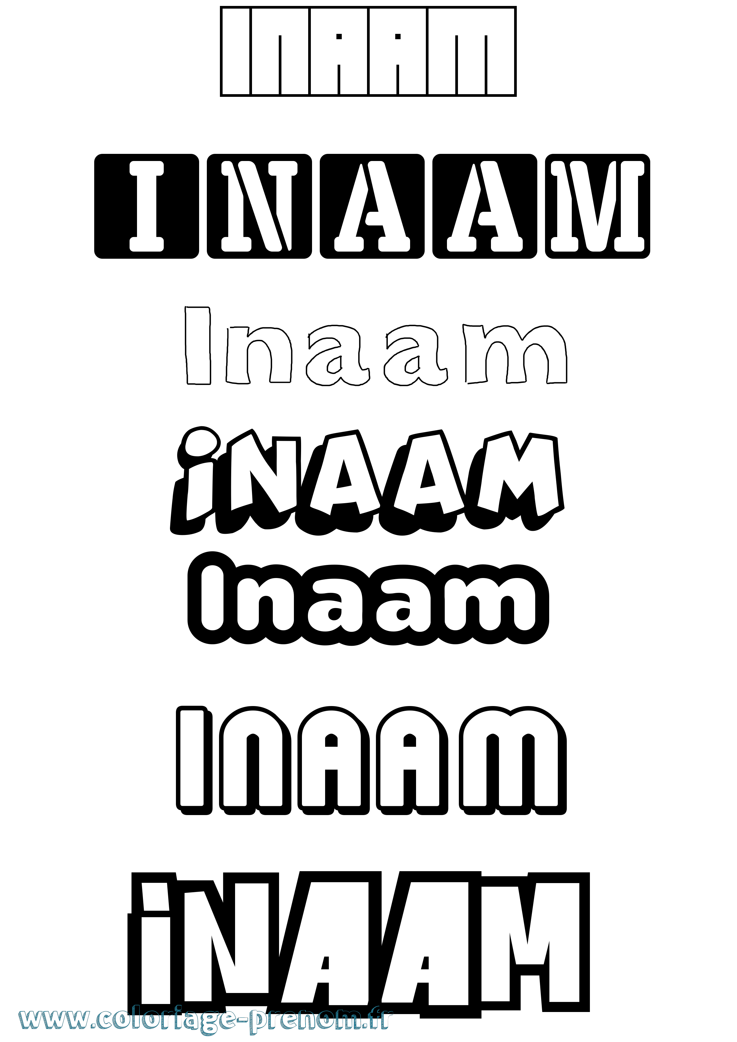 Coloriage Inaam Simple Coloriage prénom Inaam Simple