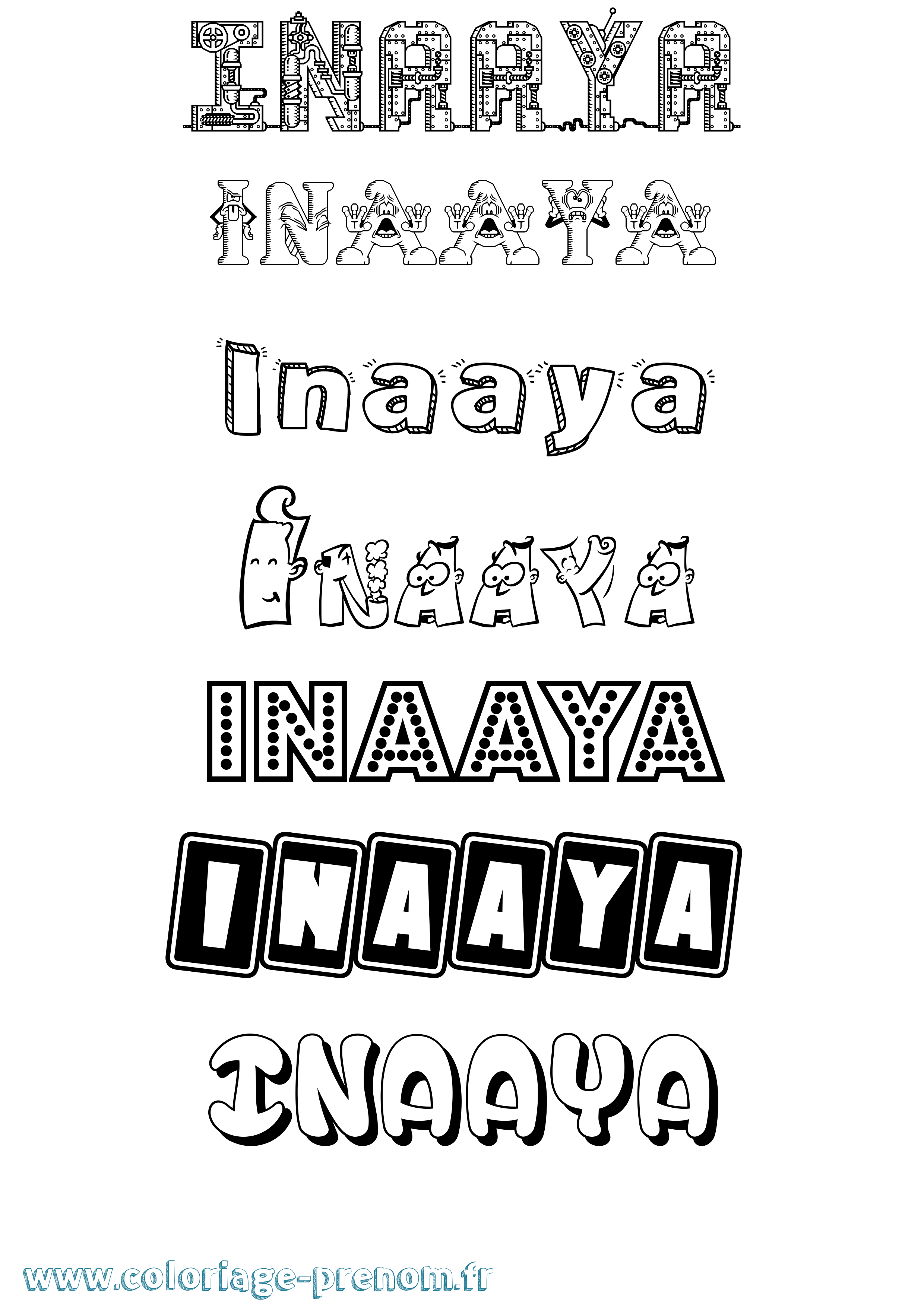 Coloriage Inaaya Fun Coloriage prénom Inaaya Fun