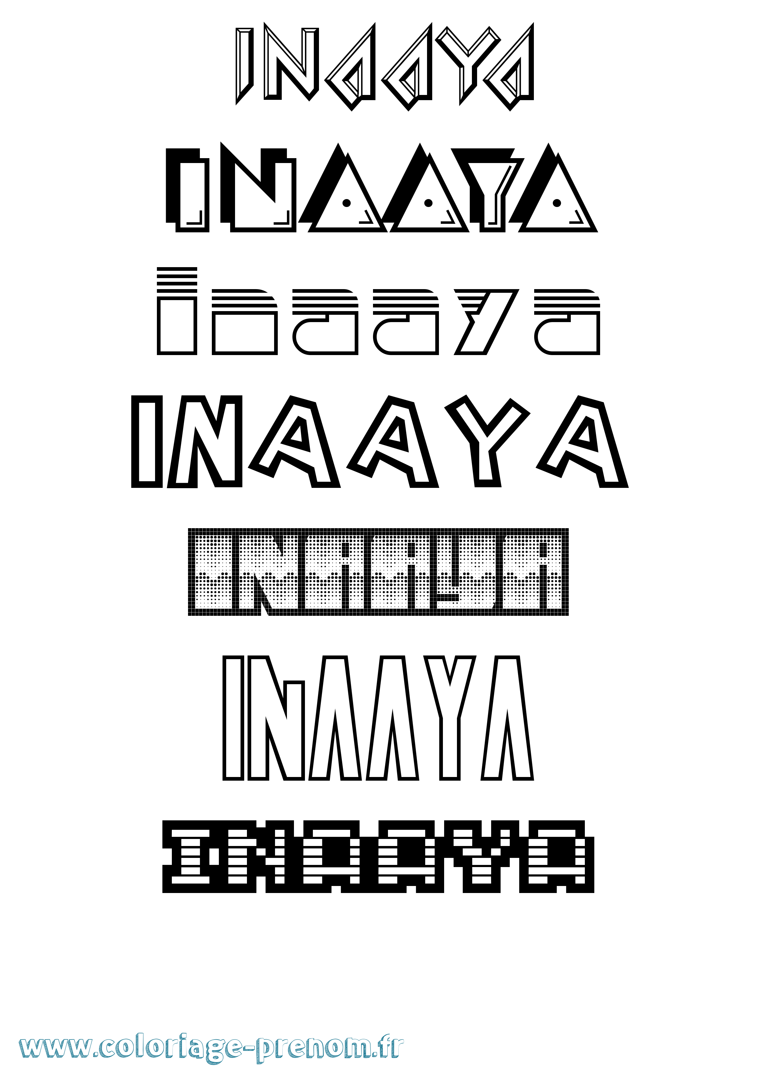 Coloriage Inaaya Jeux Vidéos Coloriage prénom Inaaya Jeux Vidéos