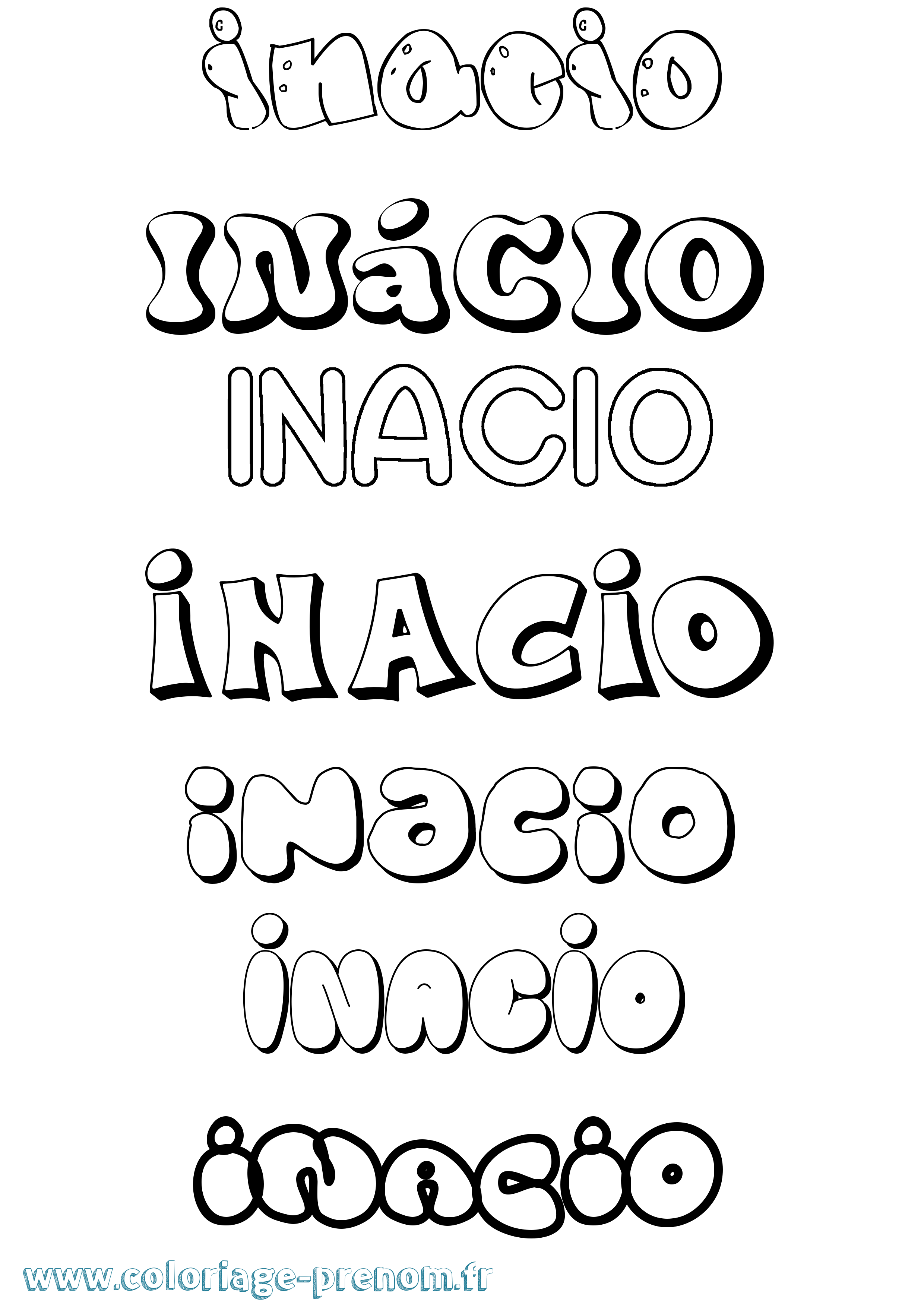 Coloriage Inácio Bubble Coloriage prénom Inácio Bubble
