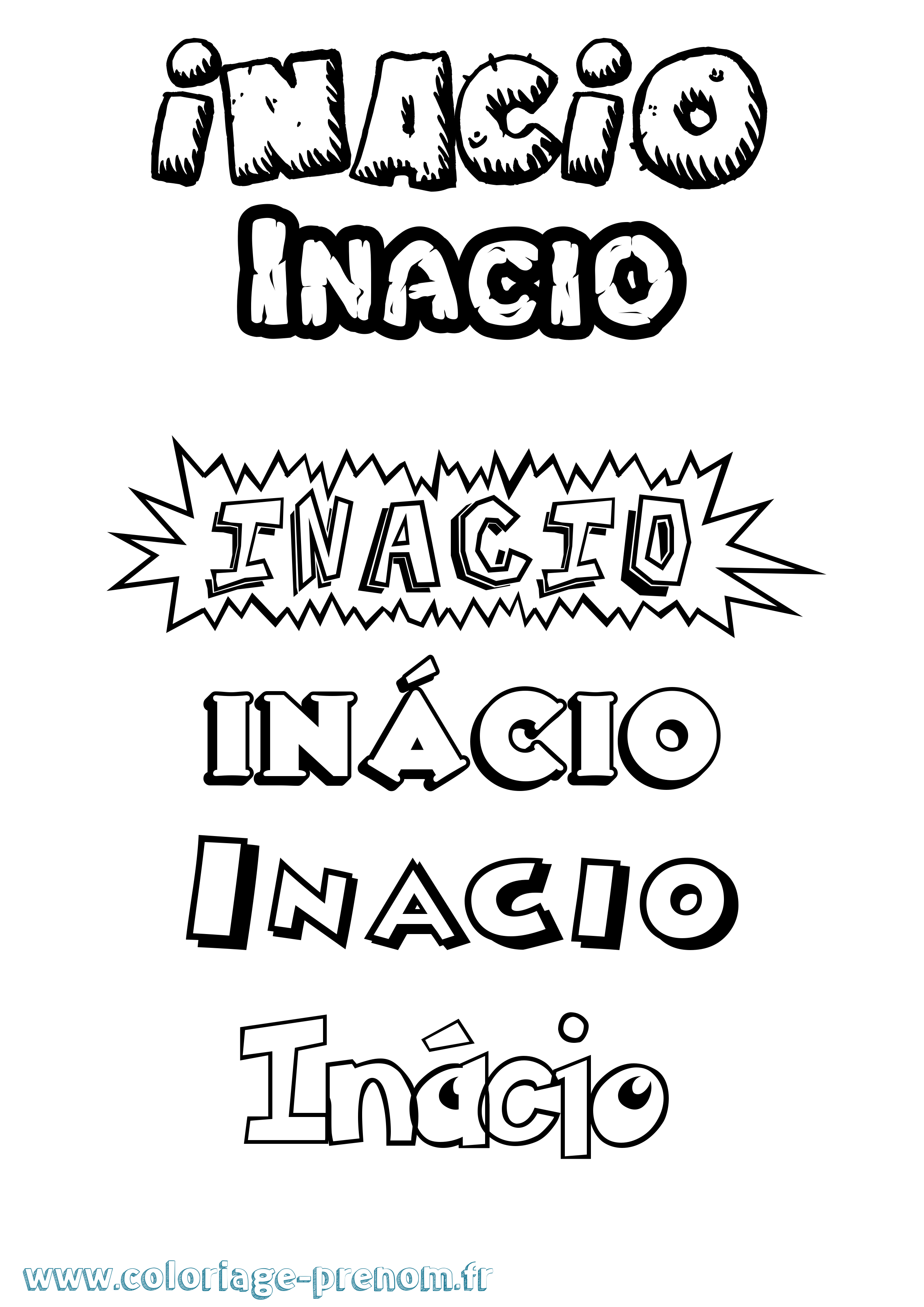 Coloriage Inácio Dessin Animé Coloriage prénom Inácio Dessin Animé