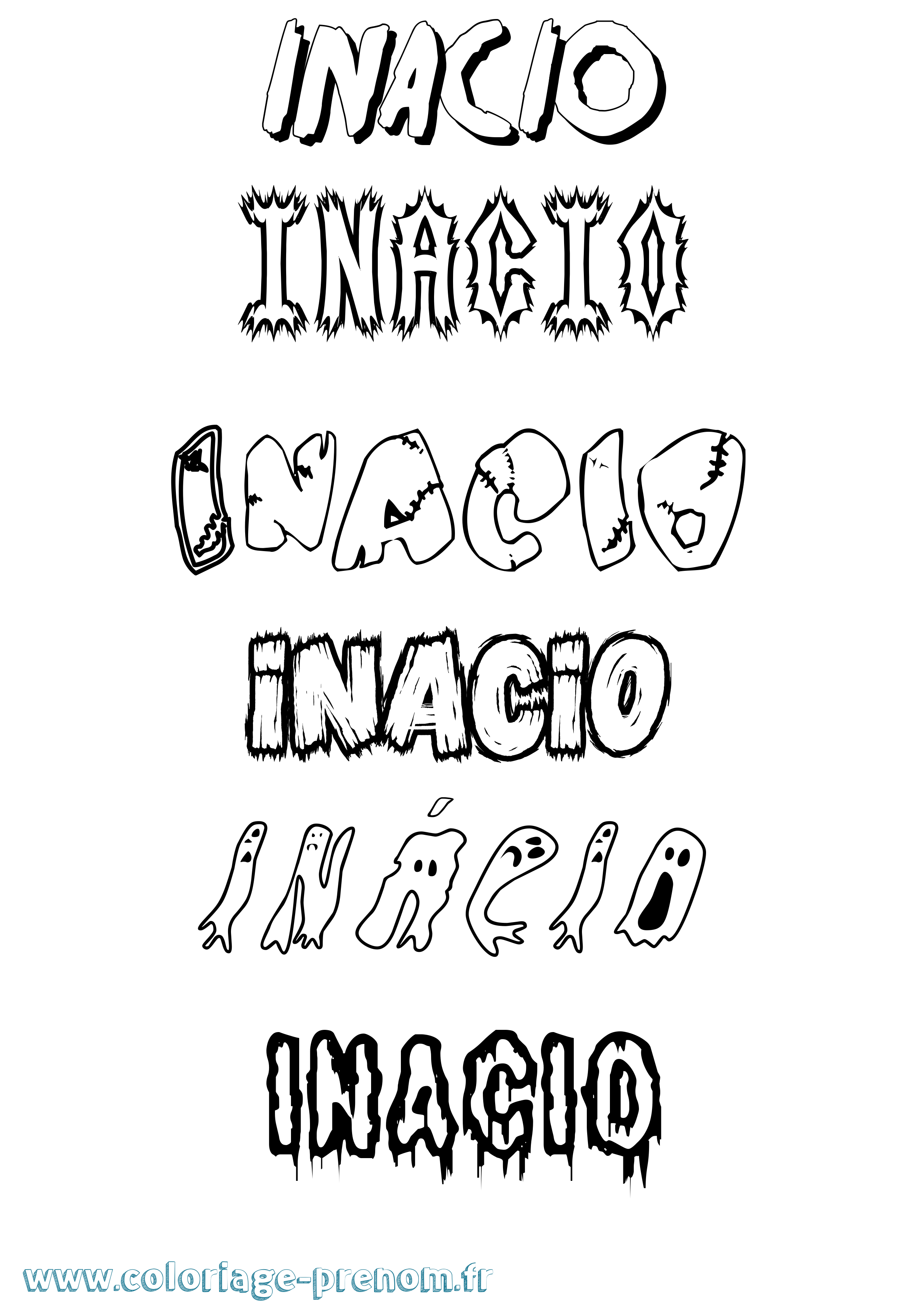 Coloriage Inácio Frisson Coloriage prénom Inácio Frisson