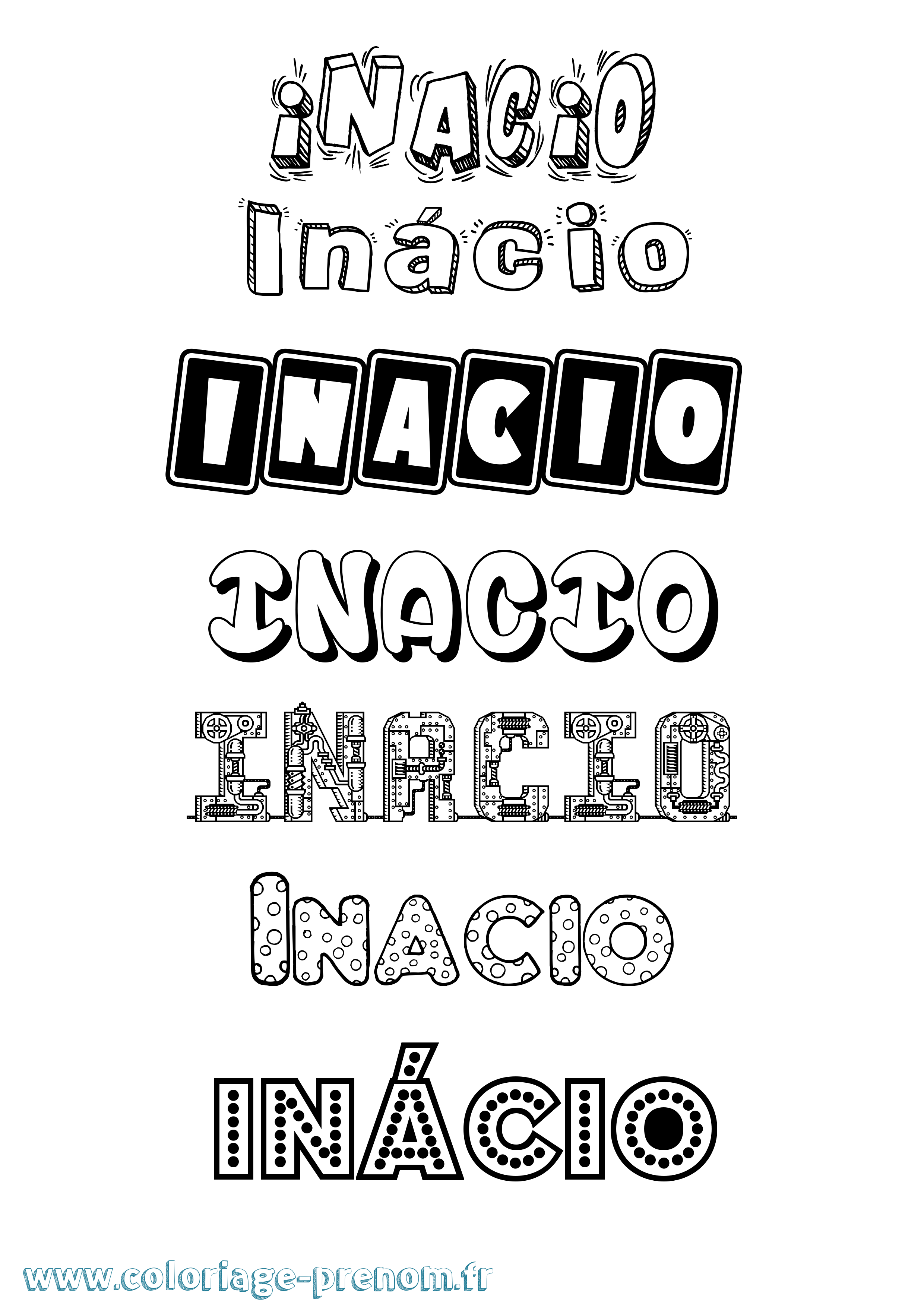 Coloriage Inácio Fun Coloriage prénom Inácio Fun